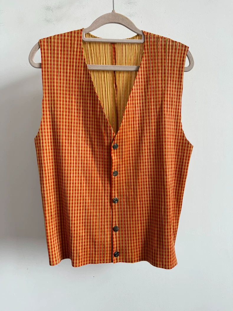 Issey Miyake issey miyake size:3 Checkered vest Size XXS / US 00 / IT 34 - 1 Thumbnail