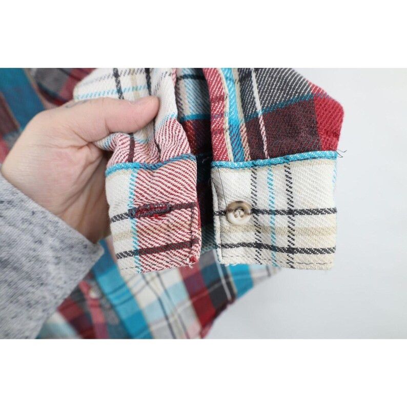 FiveBrother 90s Five Brother Mens M Distressed Heavy Flannel Size US S / EU 44-46 / 1 - 6 Thumbnail