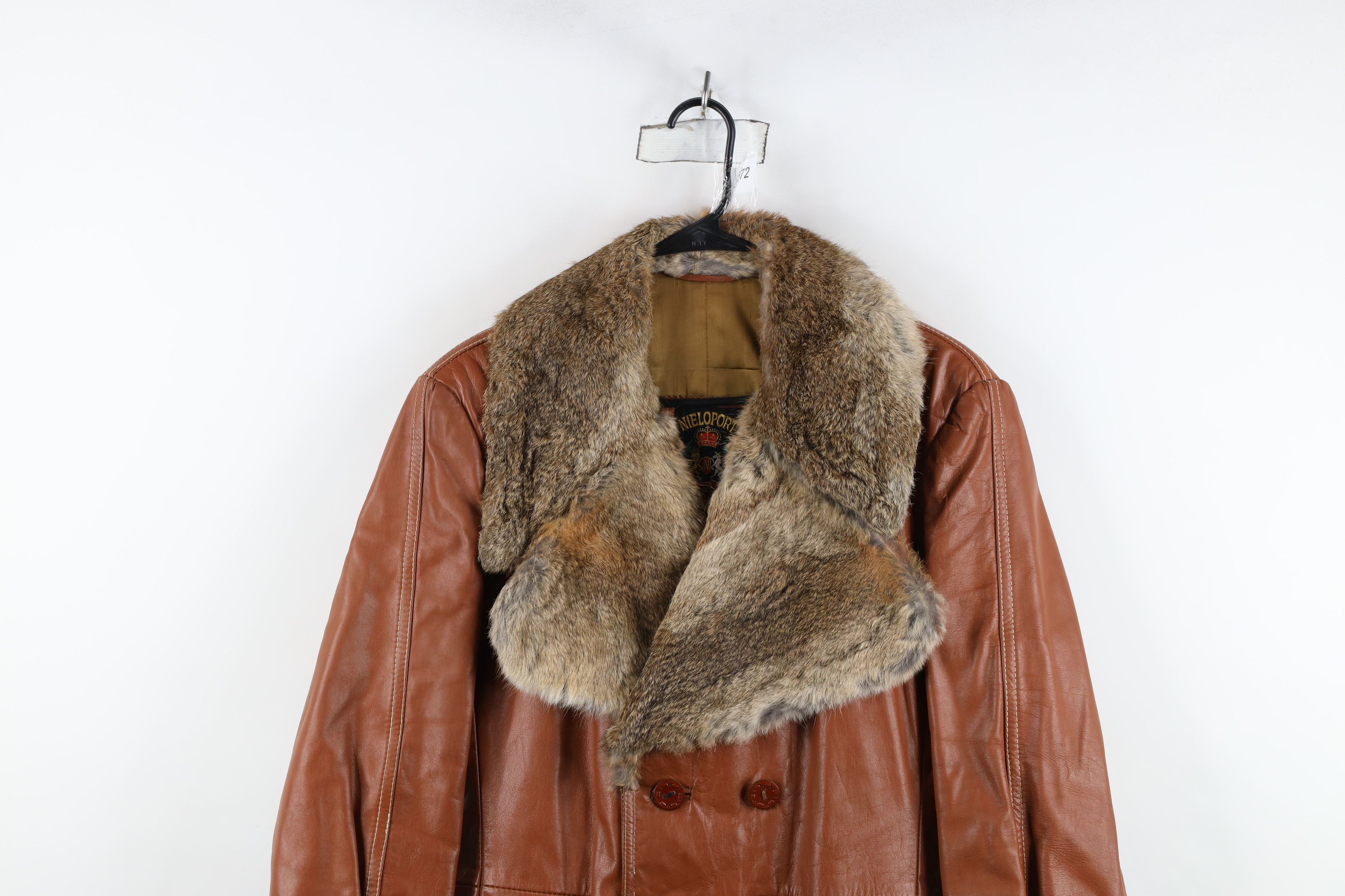 Vintage Vintage 60s 70s Streetwear Trim Leather Trench Coat Jacket Size US XL / EU 56 / 4 - 2 Thumbnail