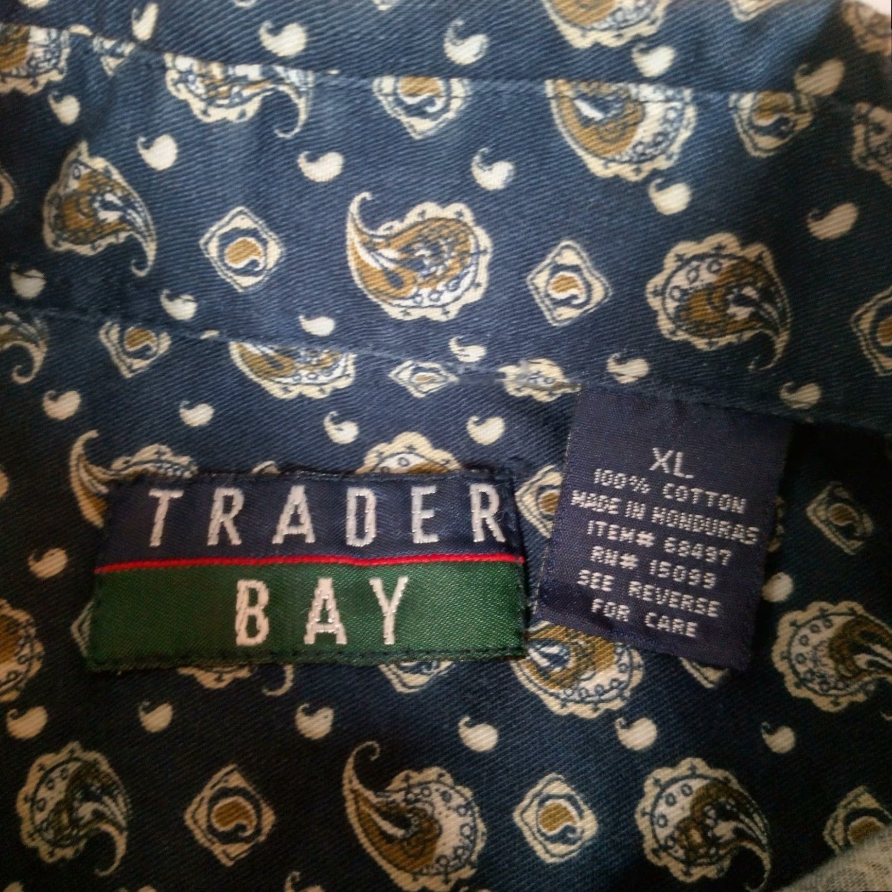 Vintage VINTAGE Trader Bay Button-Up Shirt Men XL Blue Paisley 90s Retro Size US XL / EU 56 / 4 - 5 Thumbnail