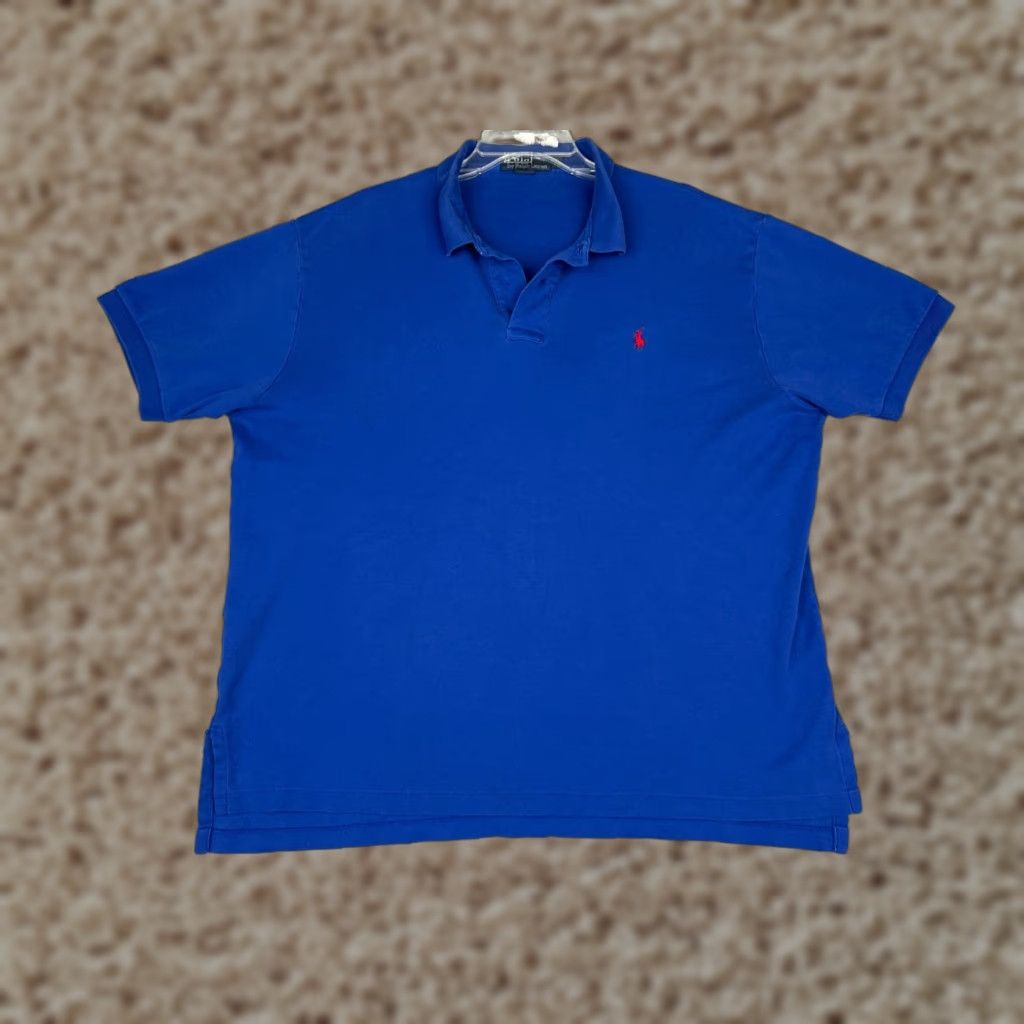 Ralph Lauren VINTAGE Ralph Lauren Polo Shirt Men XL Blue 100% Cotton Short Sleeve Polo Shirt Regular Fit Embroidered Logo Button Collar Size US XL / EU 56 / 4 - 1 Thumbnail