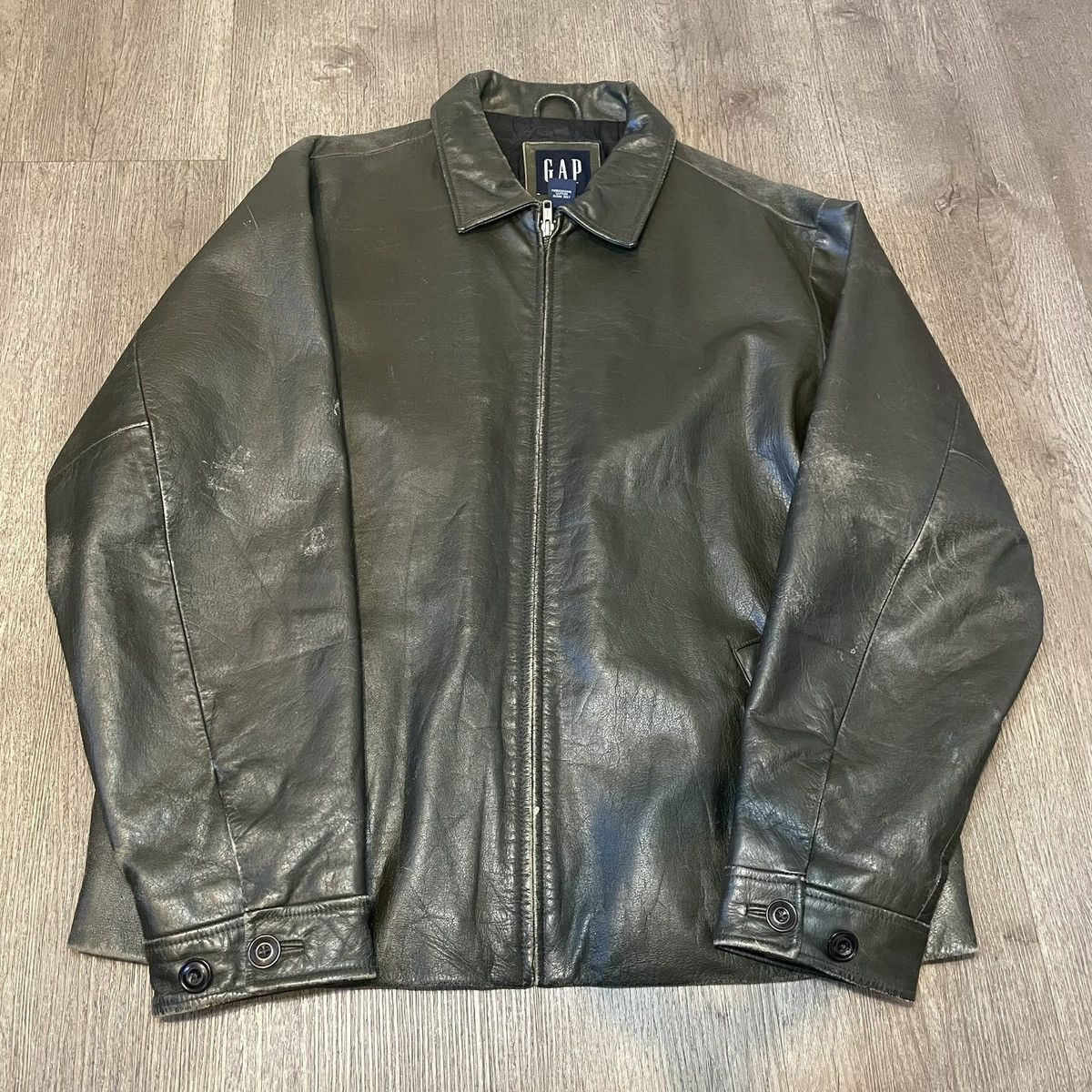 Vintage Gap Jackets Vintage Gap Leather Jacket Mens XL Black Moto