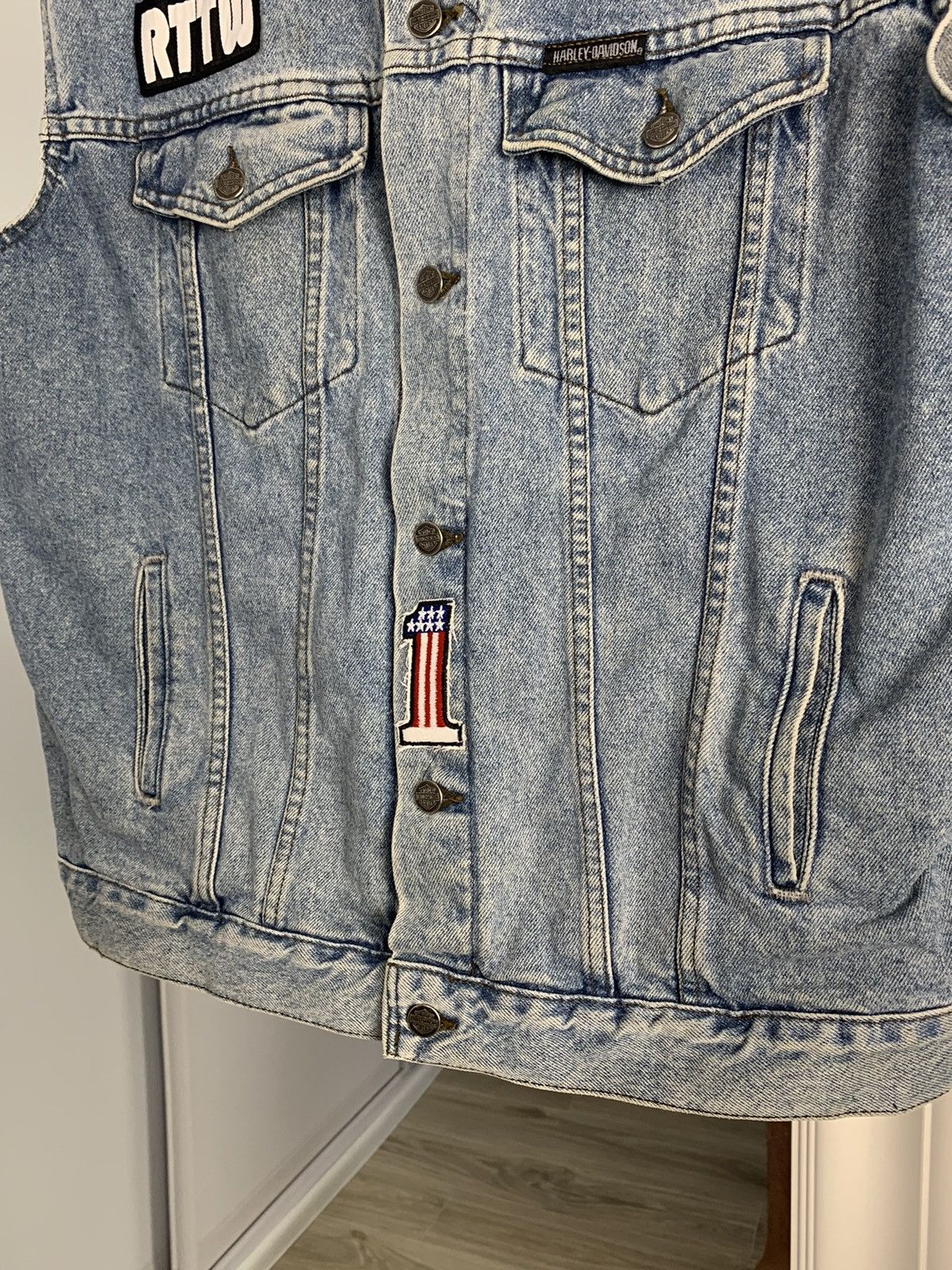 Harley Davidson Harley Davidson Denim Vest Racing Moto Vest Biker logo Size US XL / EU 56 / 4 - 11 Thumbnail