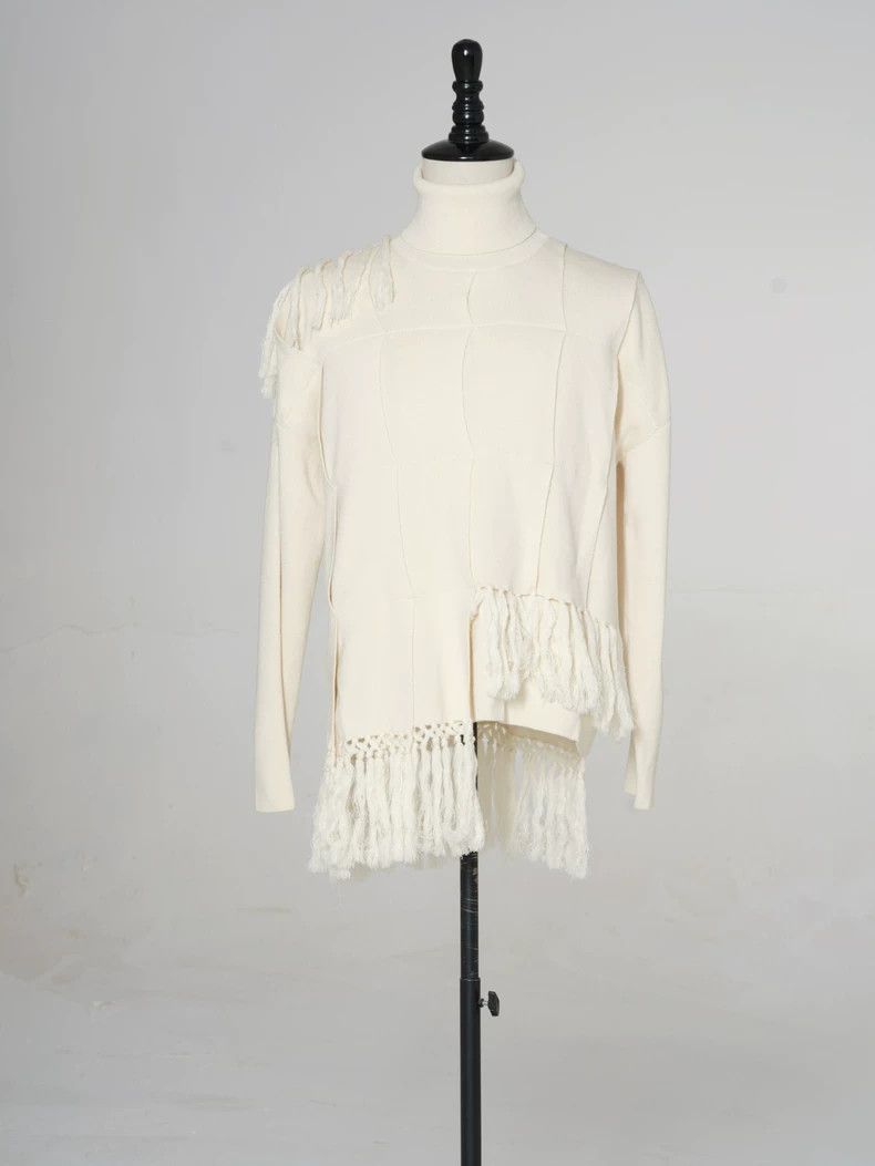 Loewe LOEWE Fringe Trimmed High Neck Sweater - dmc Size US M / EU 48-50 / 2 - 1 Thumbnail