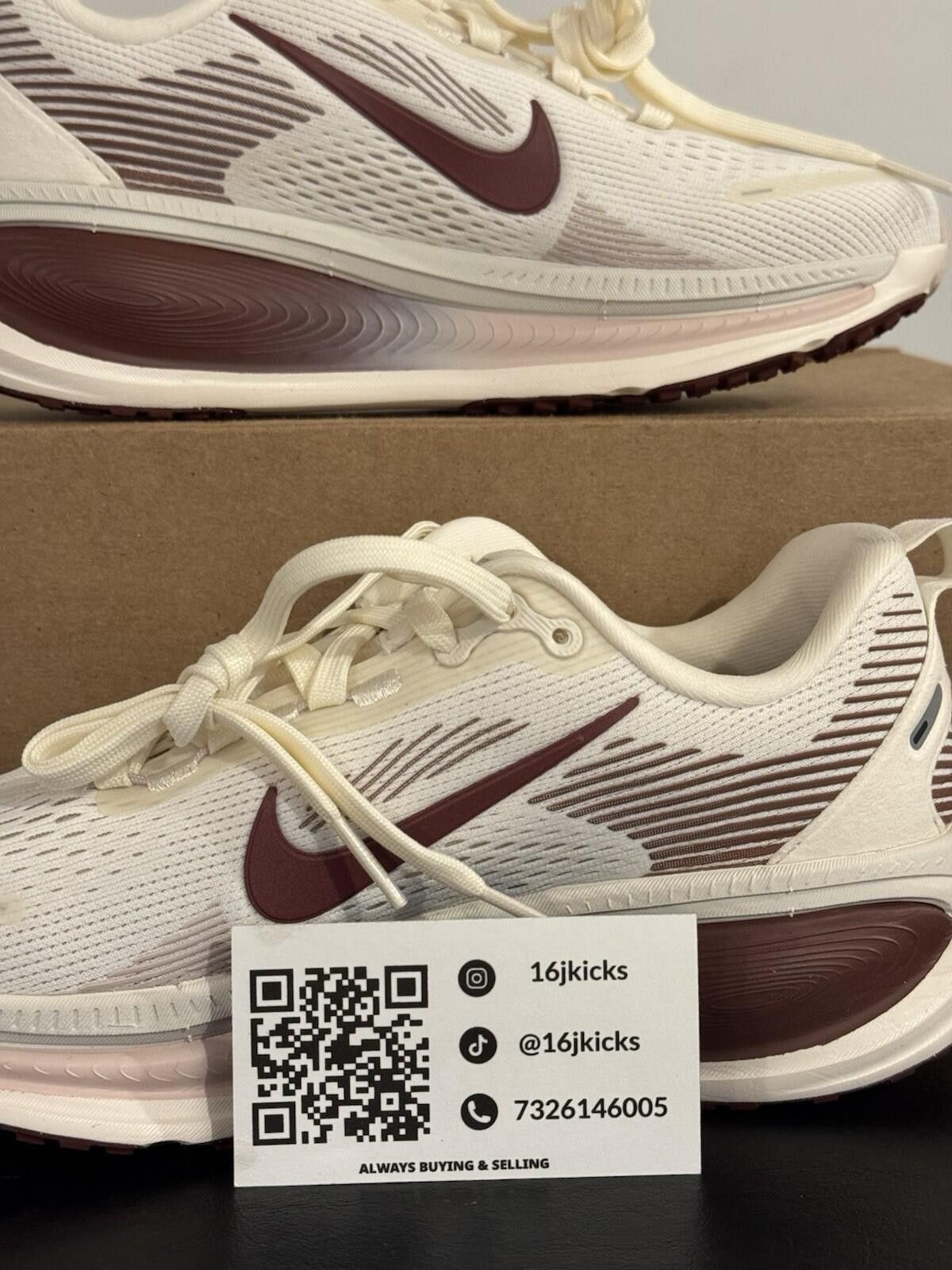 Nike Size 6.5 - Nike Vomero 18 Pale Ivory Red Sepia W Size US 6.5 / IT 36.5 - 3 Thumbnail