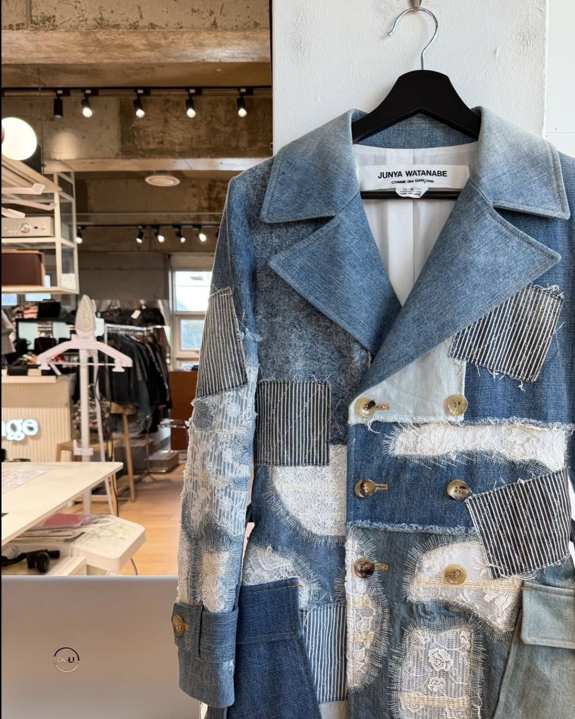 Junya Watanabe Junya Watanabe Denim Patch Work Trench Coat Size US S / EU 44-46 / 1 - 3 Thumbnail