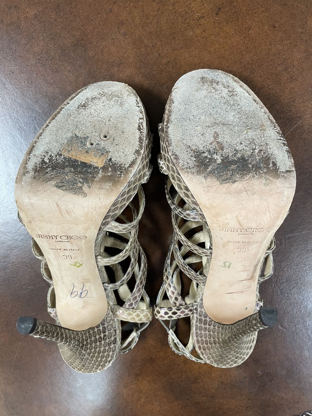 Jimmy Choo Glenys Snakeskin Platform Cage Sandal Size US 9 / IT 39 - 8 Thumbnail