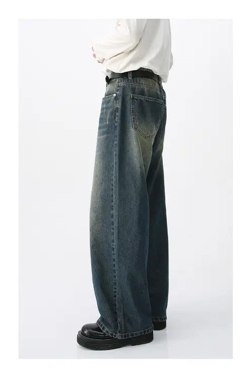 Handmade × Japanese Brand × Jean Pants Retro distressed trendy straight jeans Size US 32 / EU 48 - 2 Thumbnail