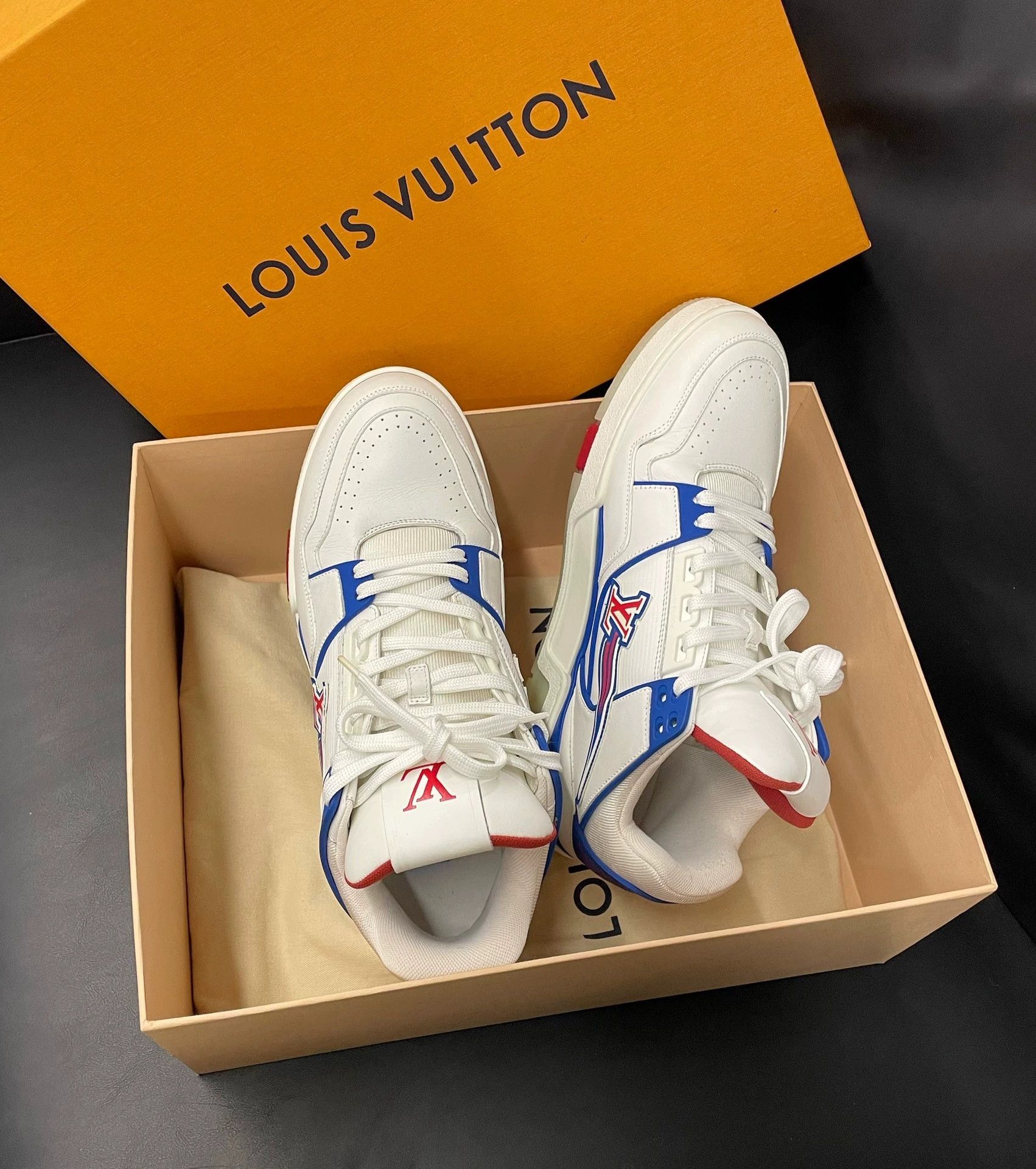 Louis Vuitton lv trainer tricolor low-top sneakers for men Size US 9 / EU 42 - 3 Thumbnail
