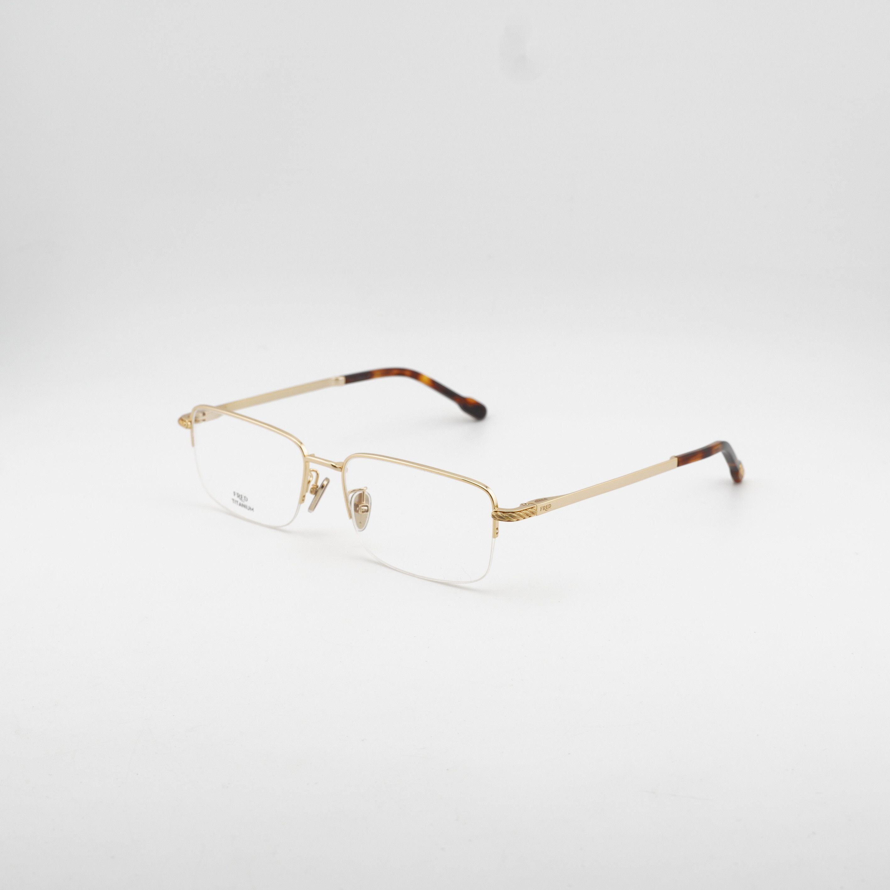 FRED Fred FG50024F 032 Eyeglasses Gold 56mm Rectangle Frame Size ONE SIZE - 1 Thumbnail