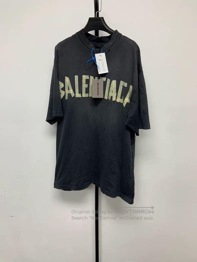 Balenciaga Balenciaga Tape Alphabet Logo Print Ribbed Knit Round Neck Size US S / EU 44-46 / 1 - 1 Thumbnail