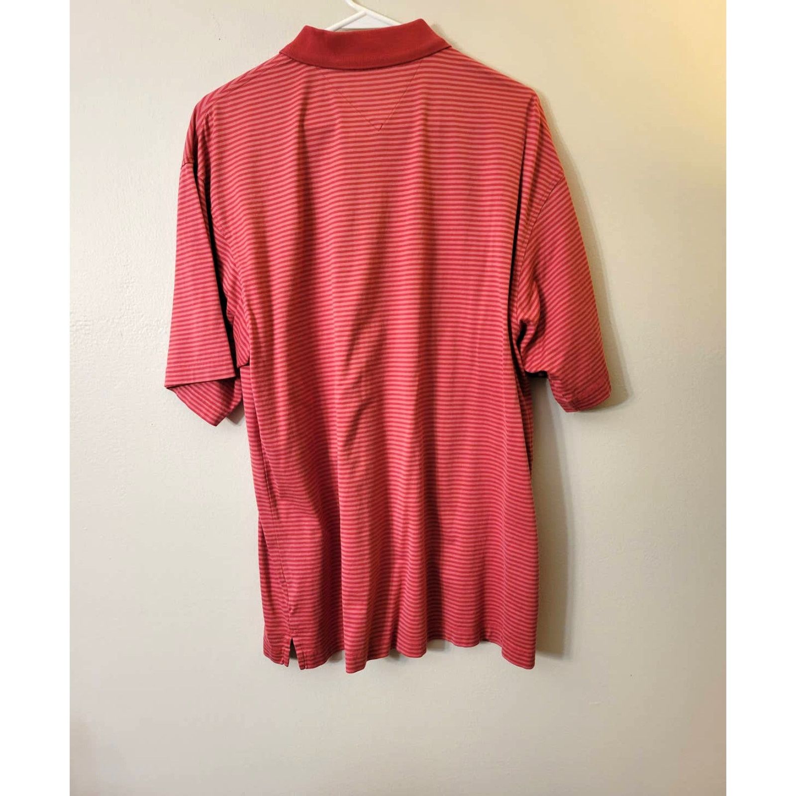 Tommy Hilfiger Men's Red Striped Tommy Hilfiger Polo Golf Shirt-Large Size US L / EU 52-54 / 3 - 2 Thumbnail
