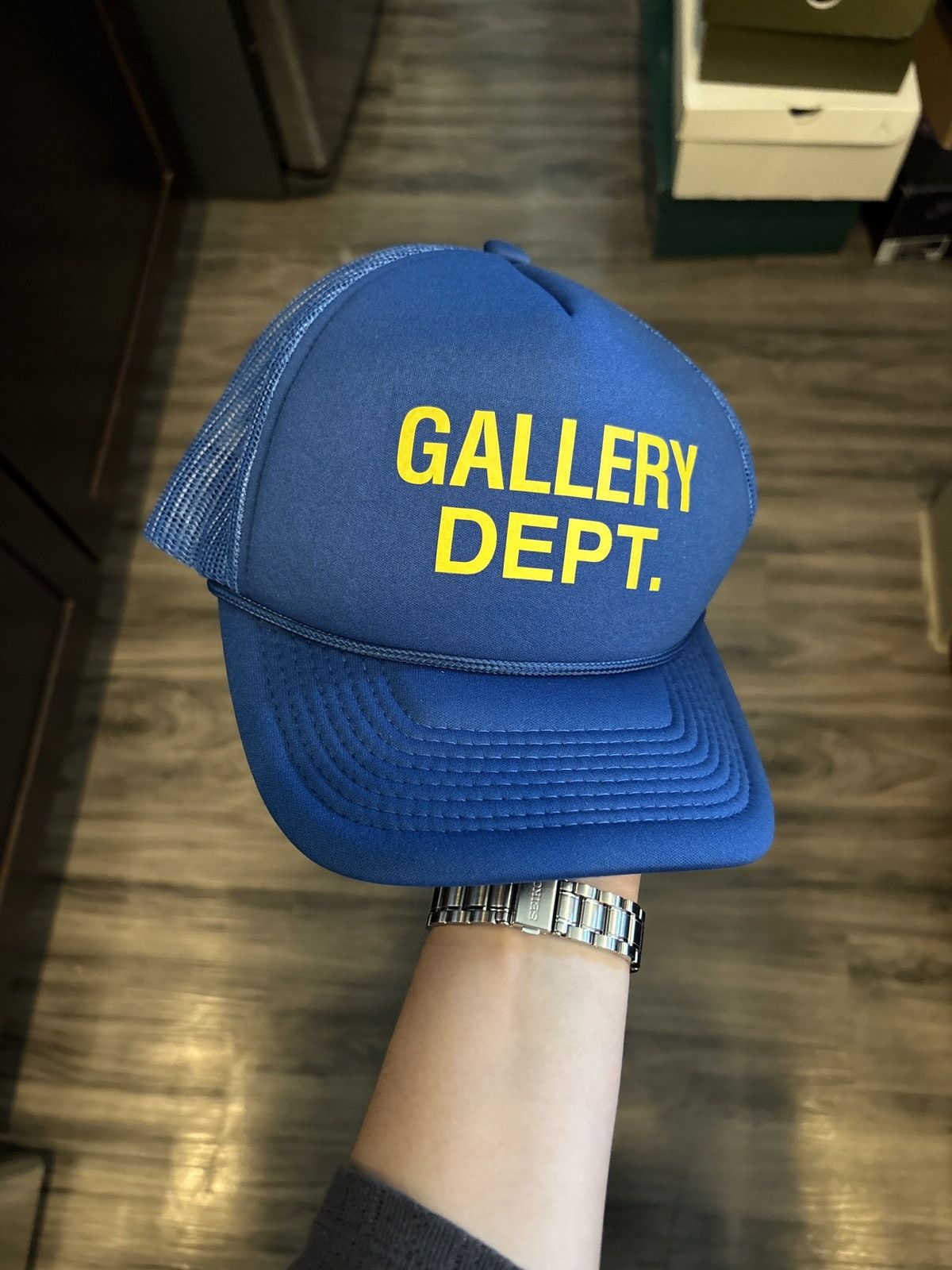 Gallery Dept. Gallery Dept Logo Trucker Hat Blue OS Size ONE SIZE - 1 Thumbnail