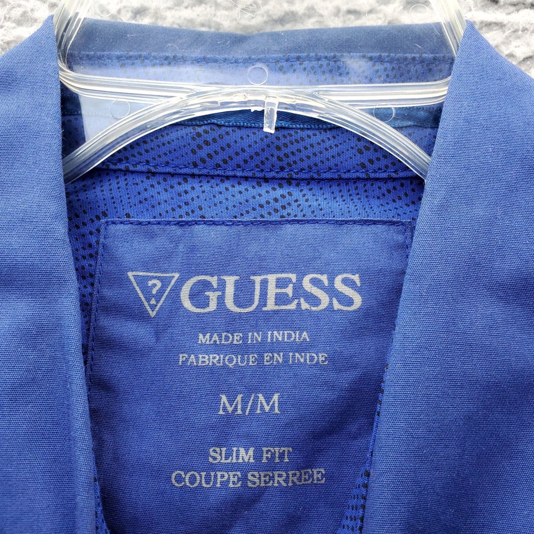 Guess GUESS Shirt Mens M Blue Polka Dot Slim Fit Long Sleeve Button Down Size US M / EU 48-50 / 2 - 5 Thumbnail