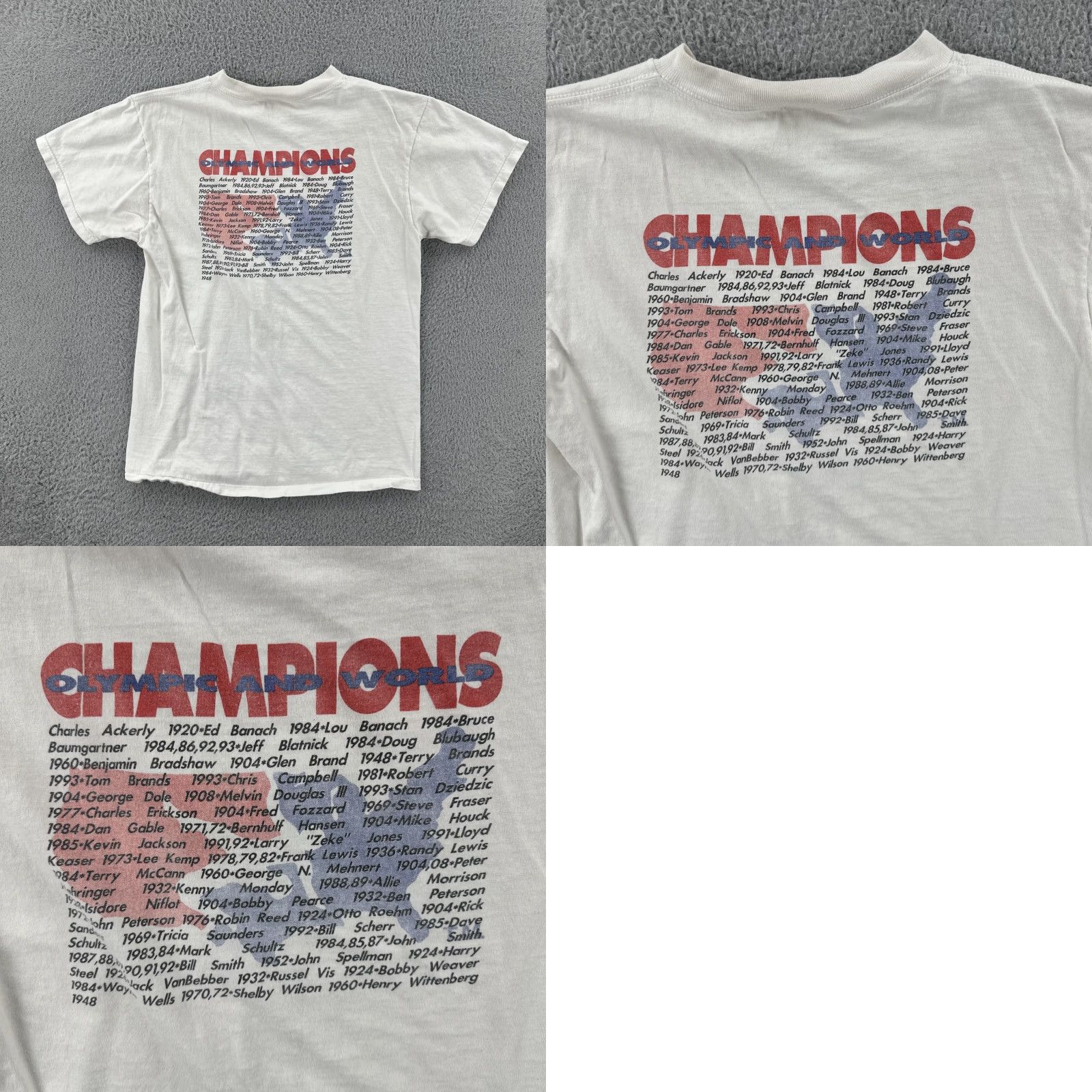 Tultex VINTAGE Tultex Mens M White Shirt USA 90s Graphic Print T-Shirt Womens Wrestling Camp Size M / US 6-8 / IT 42-44 - 10 Thumbnail