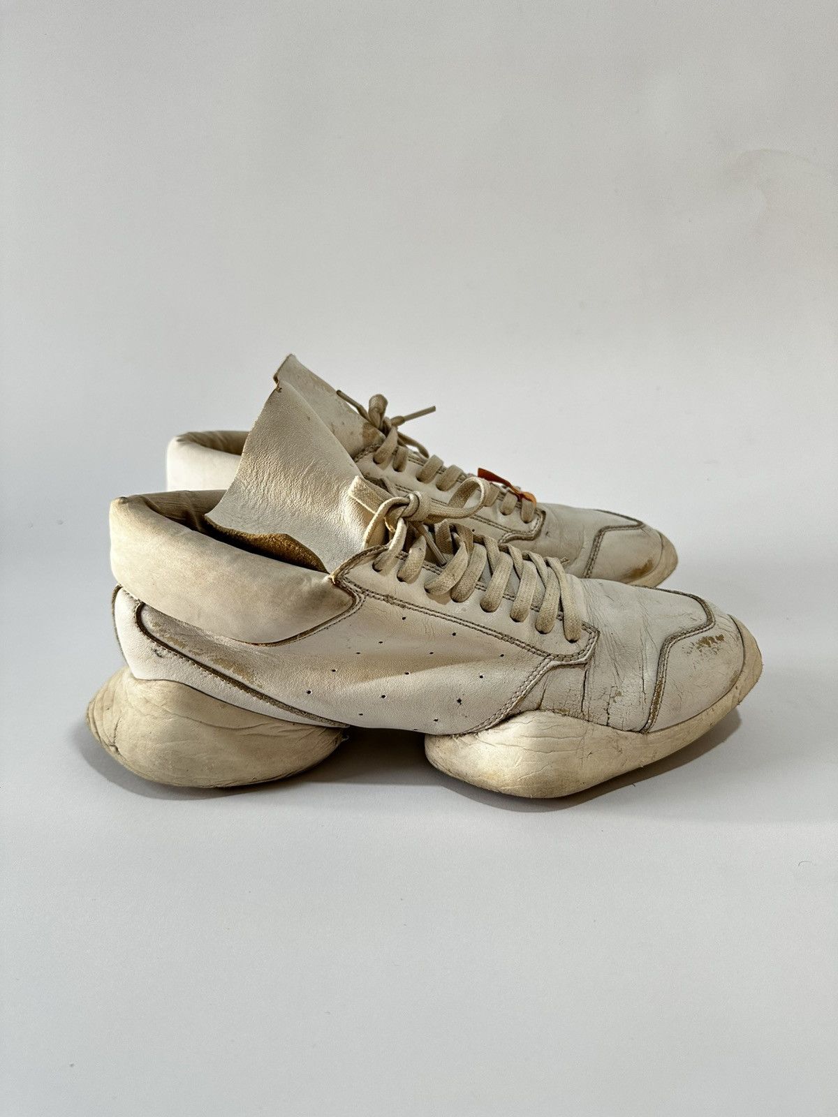 Adidas × Rick Owens Rick Owens X Adidas Tech Runner White Men’s Sneakers. Size US 8.5 / EU 41-42 - 2 Thumbnail