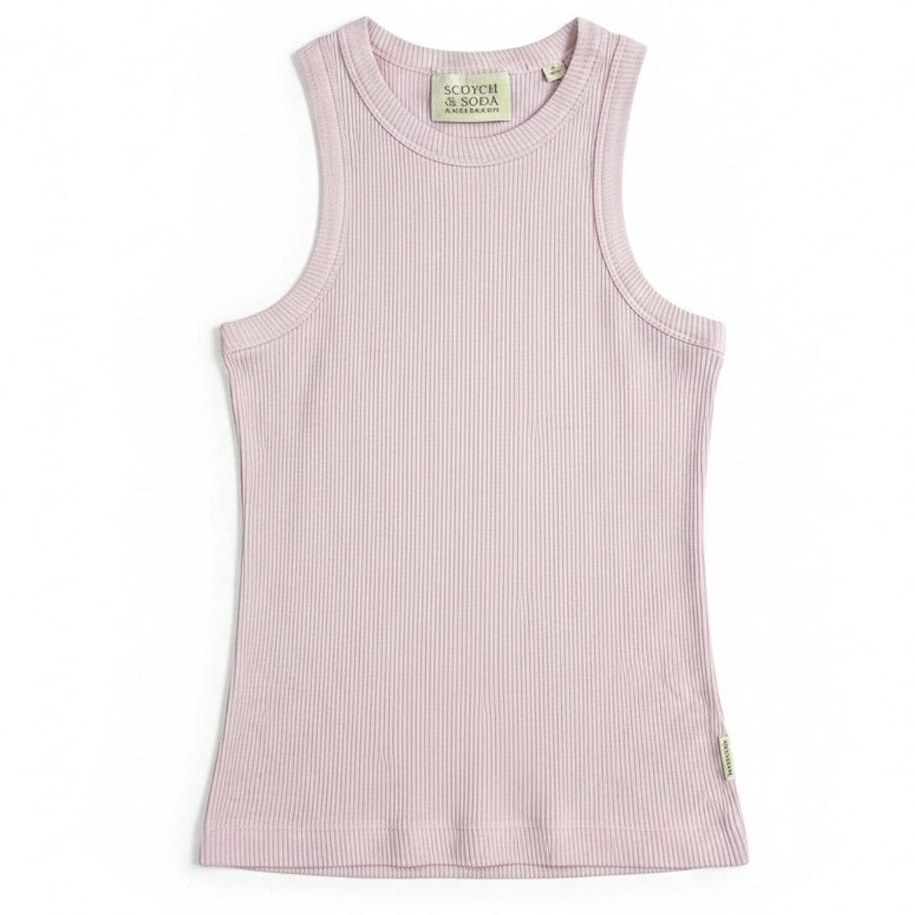 Scotch & Soda Scotch & Soda Women's XS Pink Ribbed Tank Top Luxury Summer Size XS / US 0-2 / IT 36-38 - 1 Thumbnail