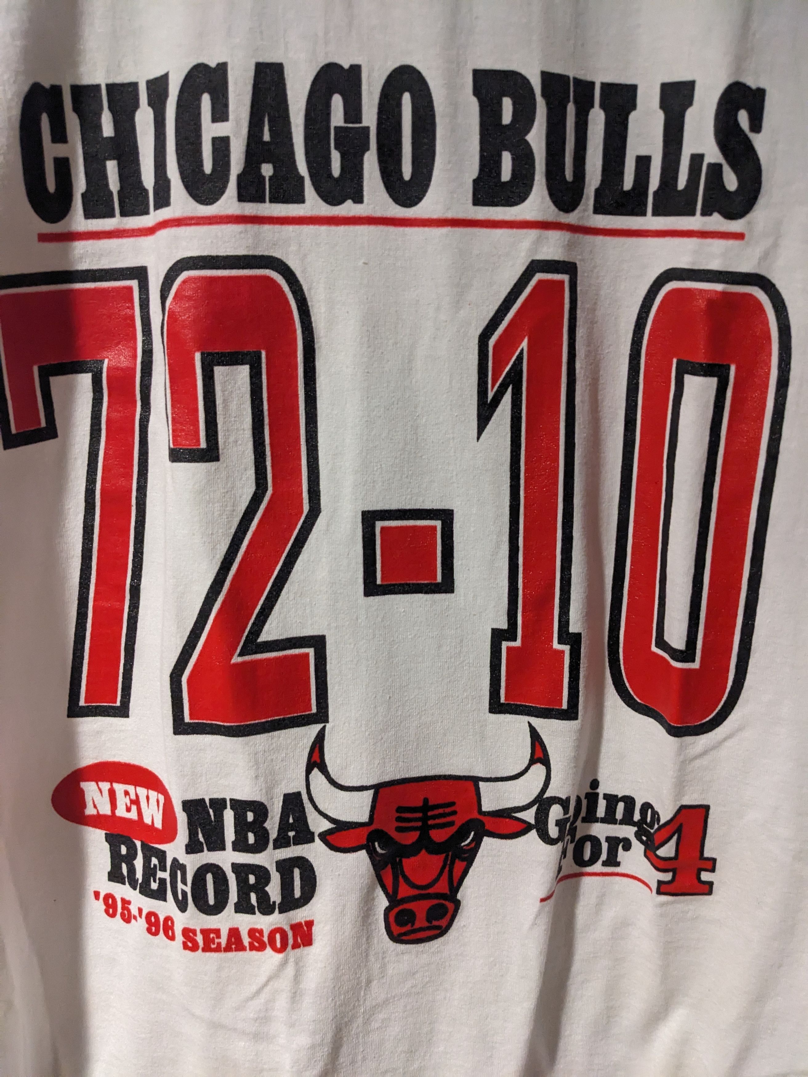 NBA Vintage 90s Chicago Bulls NBA Record Championship T-Shirt Size US XL / EU 56 / 4 - 2 Thumbnail
