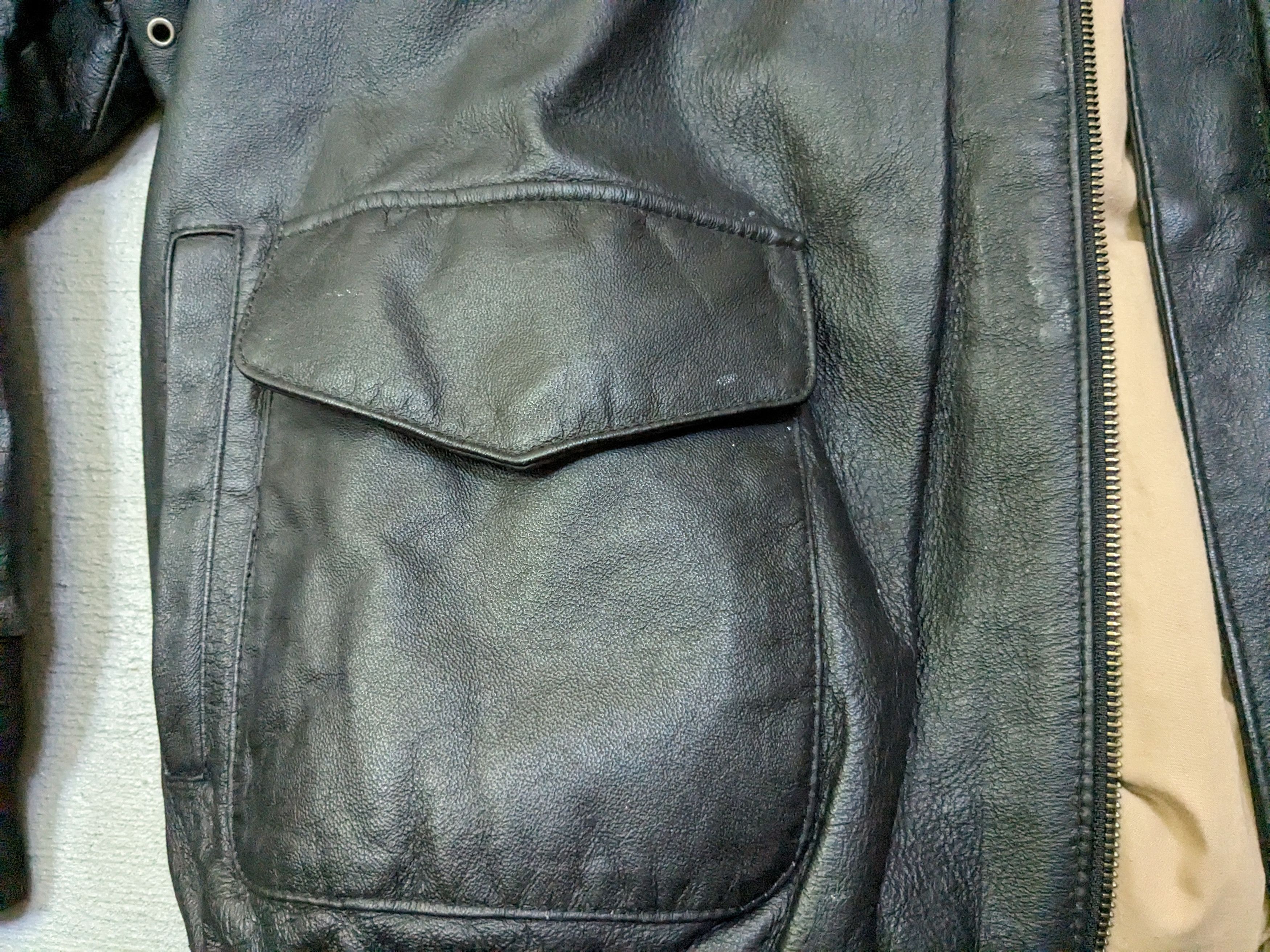Genuine Leather Air Force Leather Jacket Black Size XL Tall Bomber XLT Size US XL / EU 56 / 4 - 4 Thumbnail