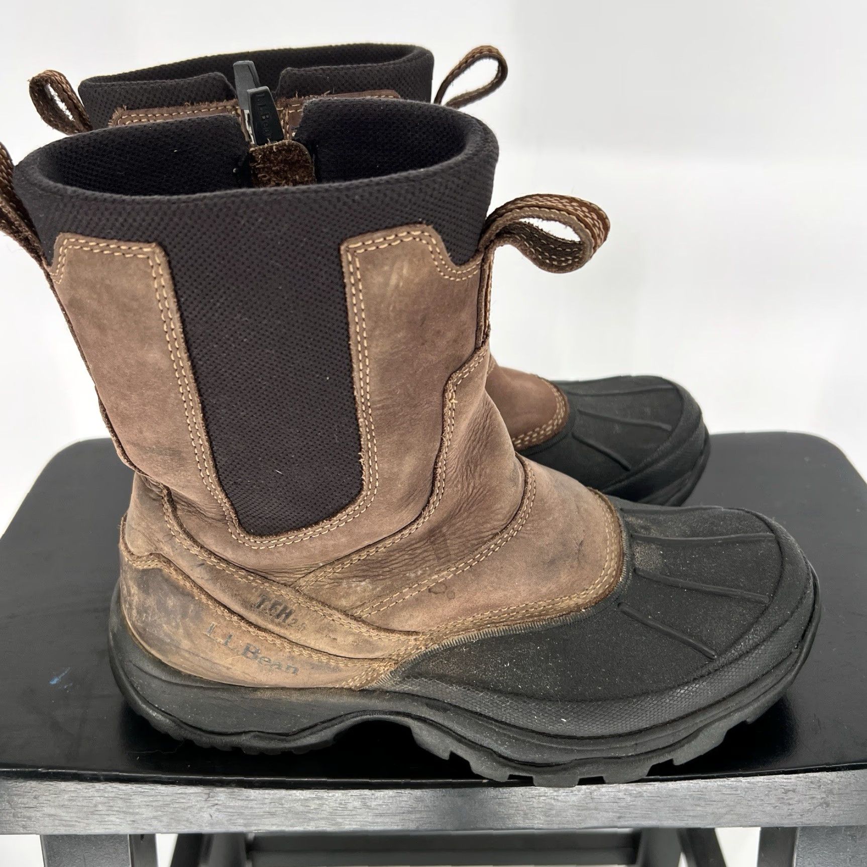 Vintage Brown LL Bean Mens Storm Chaser Boots Side Zip TEK 2.5 Size 7 M Size US 7 / EU 40 - 6 Thumbnail