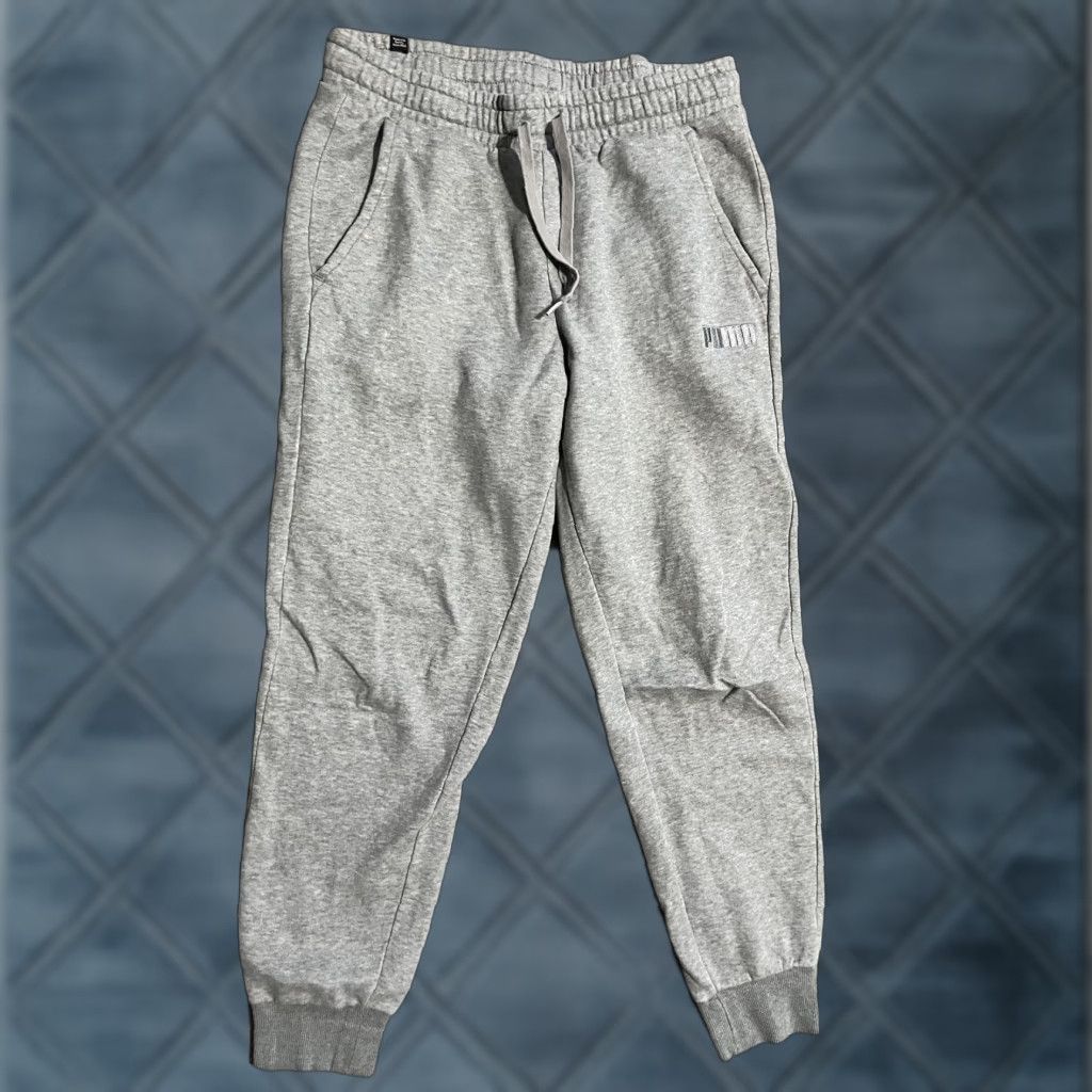 Puma Puma Cargo Sweatpants Men L Gray - 2 Pockets Logo Sweatpants Activewear Drawstring Pockets | Puma Pants Men Large Gray Size US 33 - 1 Thumbnail