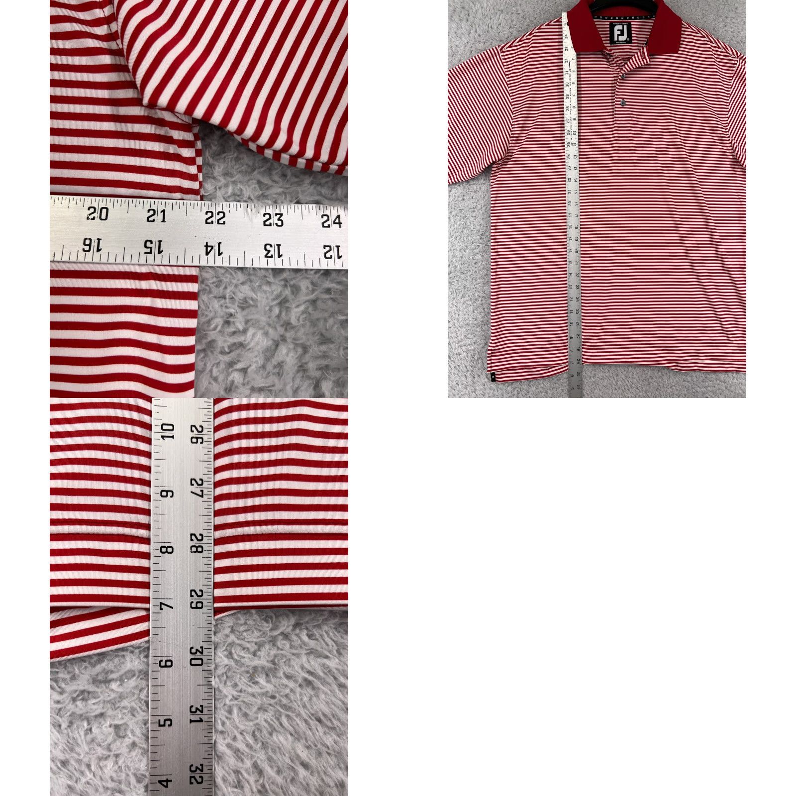 Footjoy FootJoy Polo Shirt Mens M Red White Polyester Blend Golf Lightweight Short Sleeve Size US M / EU 48-50 / 2 - 9 Thumbnail