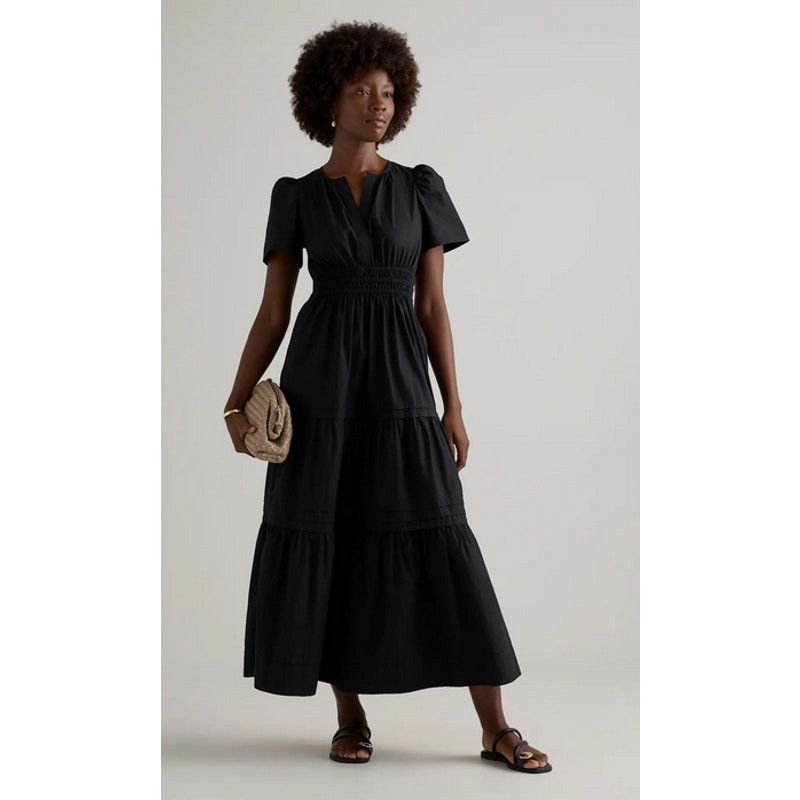 Quince Quince Cotton Poplin Tiered Maxi Dress Black Size M NWOT Size M / US 6-8 / IT 42-44 - 2 Thumbnail
