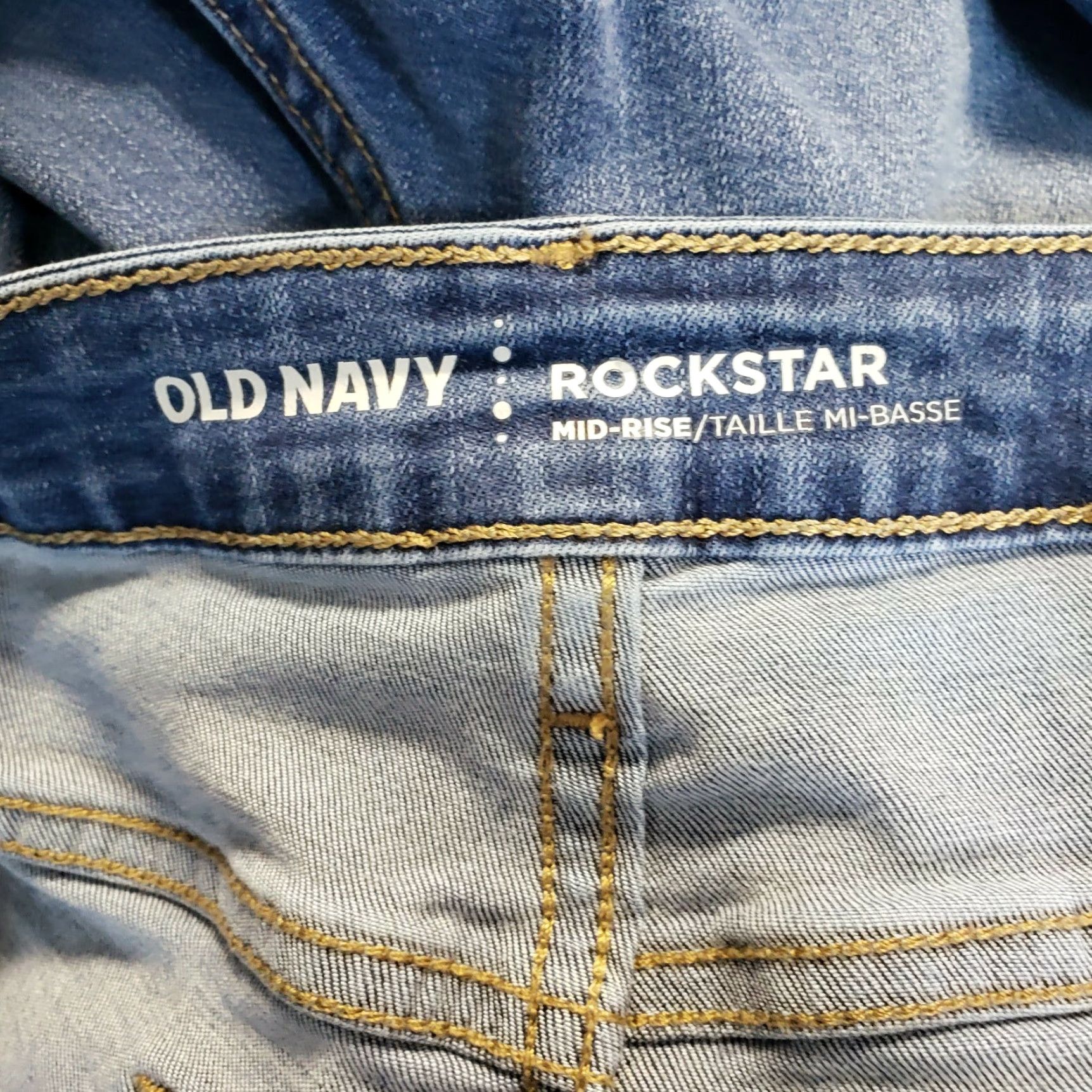 Old Navy Old Navy Womens Rockstar Jeans Size 10 Blue Distressed Skinny Low Rise Jeans Size 32" / US 10 / IT 46 - 6 Thumbnail