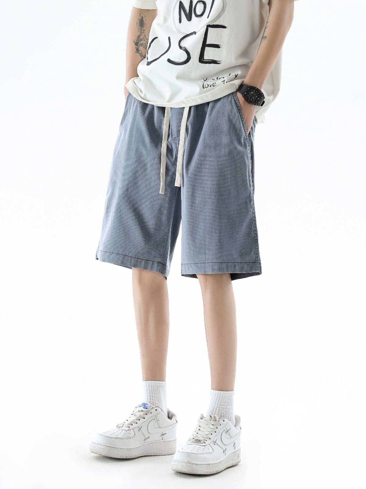 Japanese Brand × Jean Retro straight leg ice silk denim shorts Size US 30 / EU 46 - 1 Thumbnail
