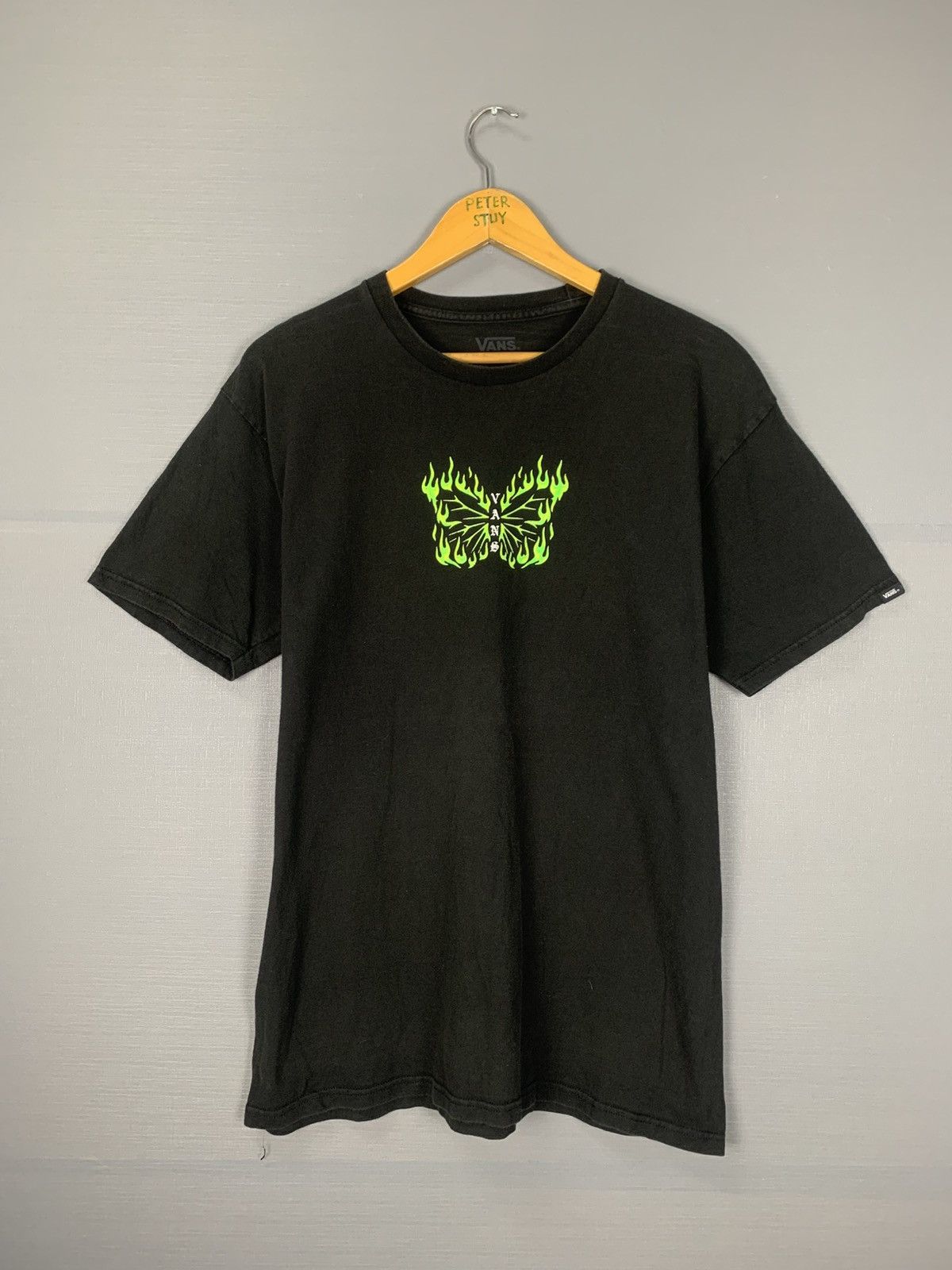 Vans Vintage Vans Green Fire Butterfly Logo tee Size US L / EU 52-54 / 3 - 1 Thumbnail