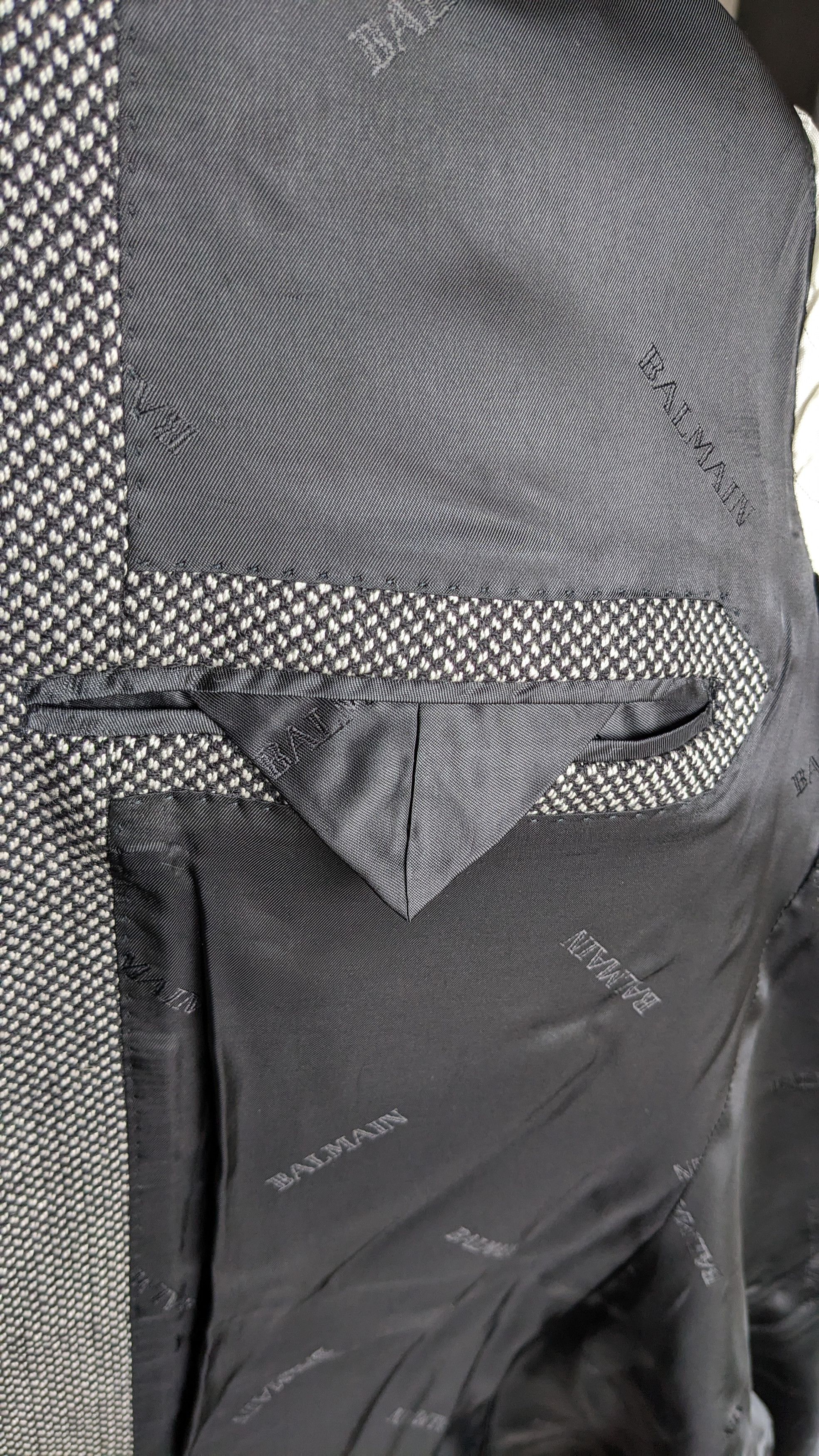 Balmain Vintage Balmain Men's Wool Blazer Jacket 52 2000s Archive Size 52S - 7 Thumbnail