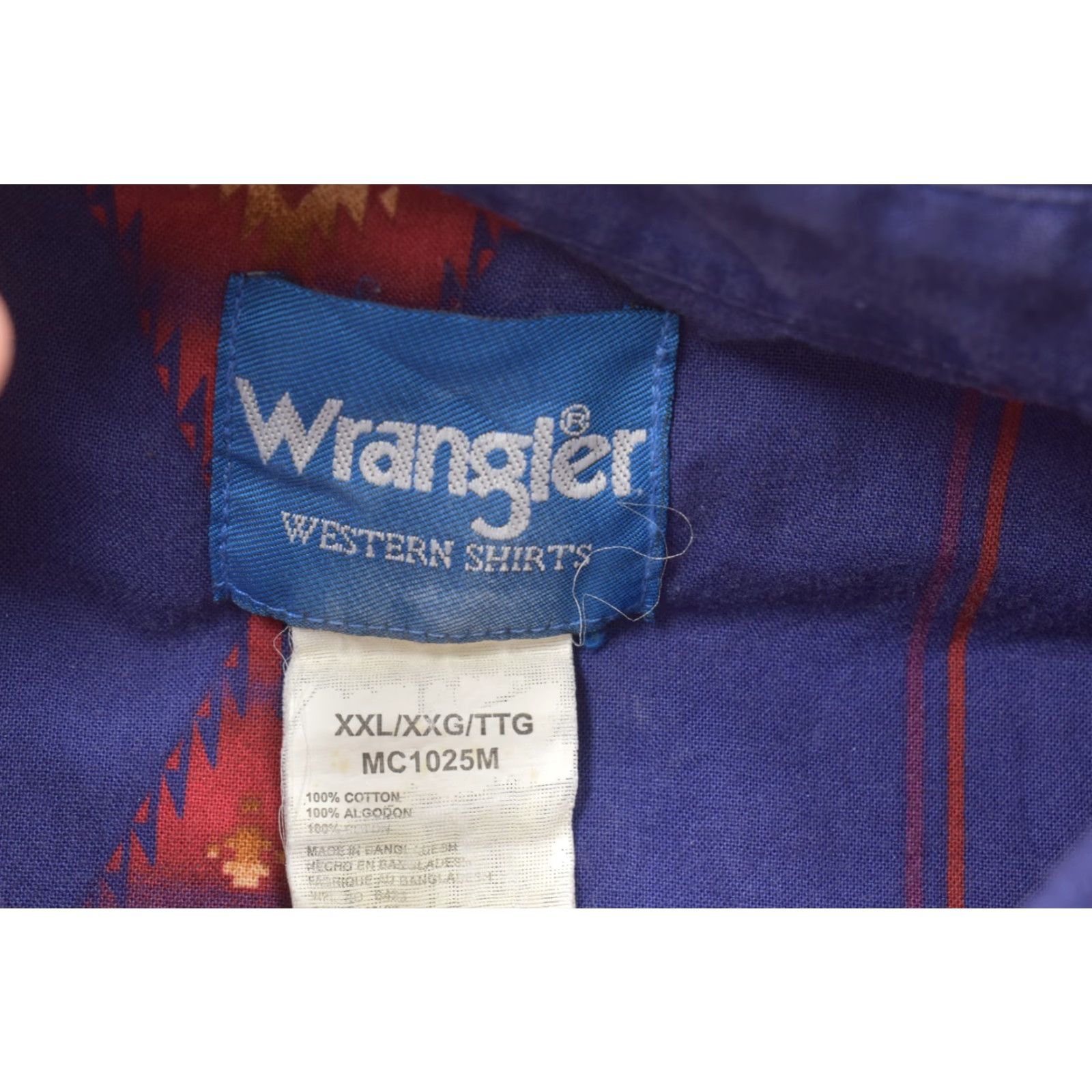 Wrangler VINTAGE Wrangler Western Shirt Men 2XL Blue Aztec Diamond Geometric Snap Cotton VTG Size US XXL / EU 58 / 5 - 7 Thumbnail