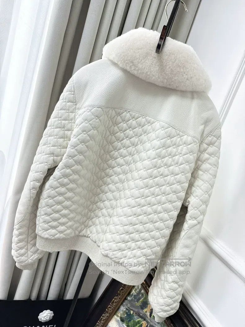 Hermes Hermes Autumn/winter white diamond pattern leather jacket Size XS / US 0-2 / IT 36-38 - 2 Thumbnail