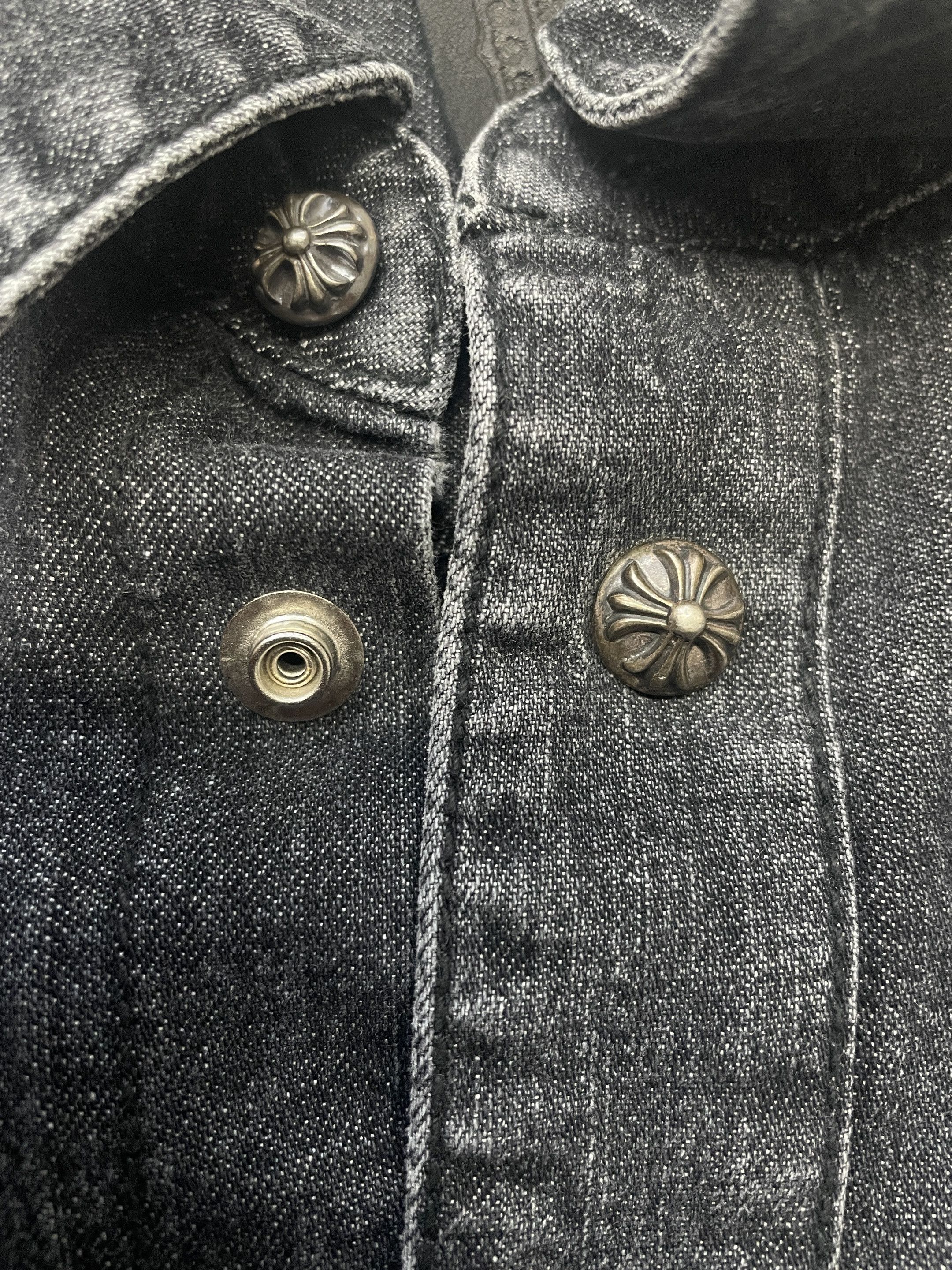 Chrome Hearts Chrome Hearts Black Leather Cross Patch Denim Shirt Size US L / EU 52-54 / 3 - 5 Thumbnail