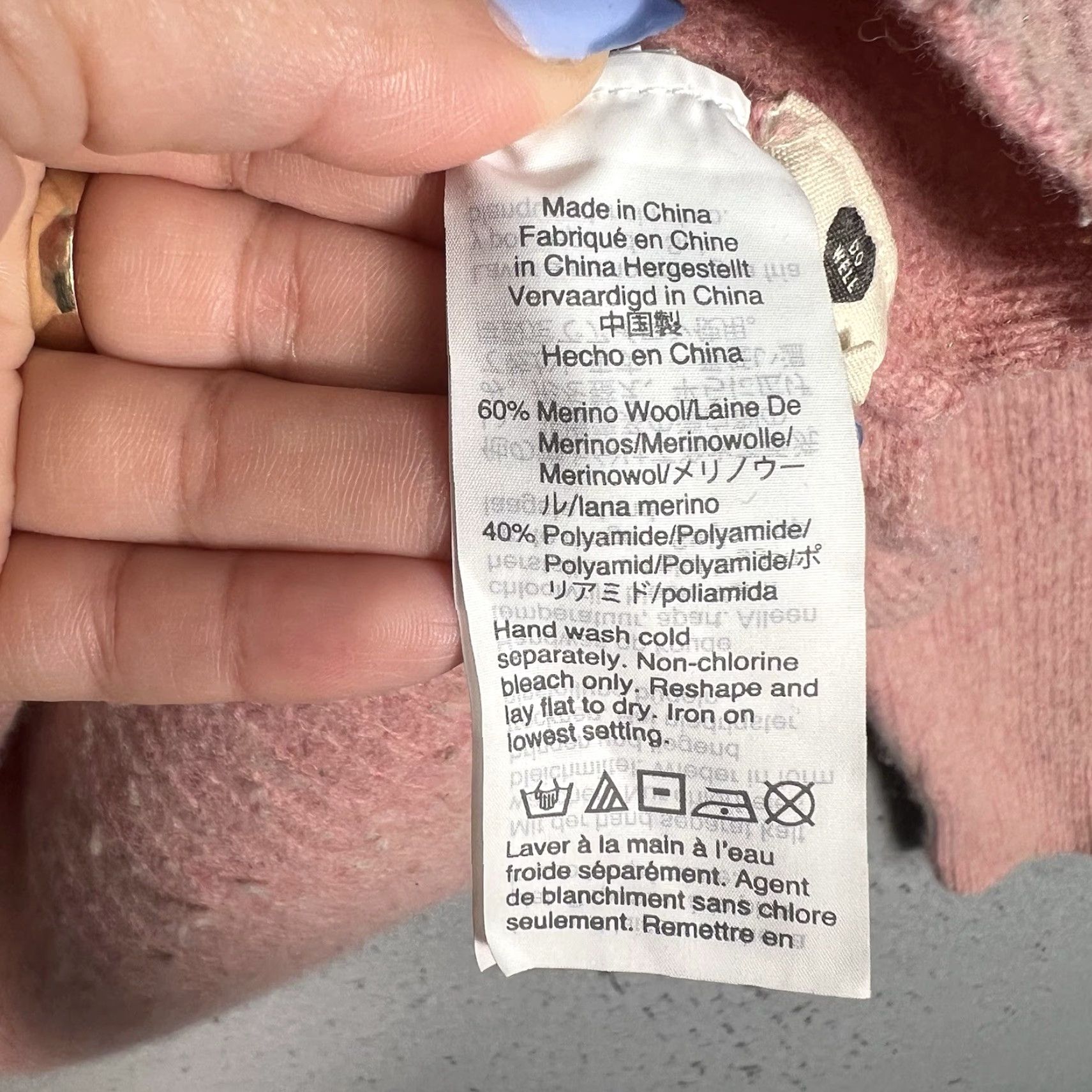 Madewell VINTAGE Madewell Merino Wool Blend Knit Sweater Womens XS Pink V Neck Pullover Size XS / US 0-2 / IT 36-38 - 6 Thumbnail