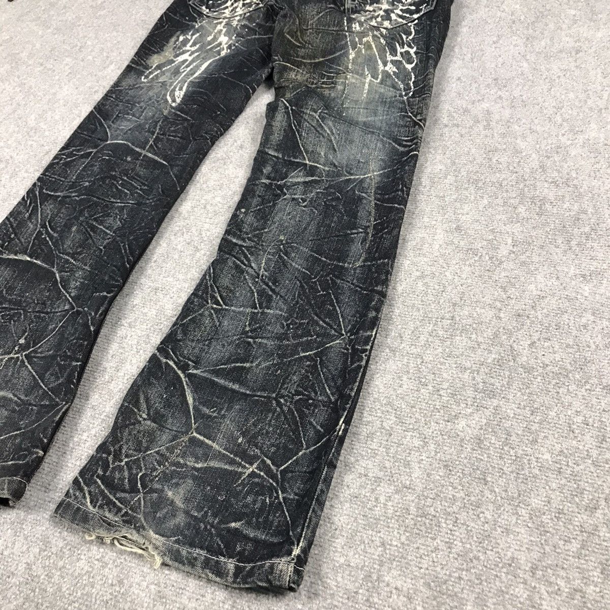 If Six Was Nine FLARE DISTRESSED NYLAUS RUSTY DENIM BOOT CUT PANTS Size US 28 / EU 44 - 14 Thumbnail