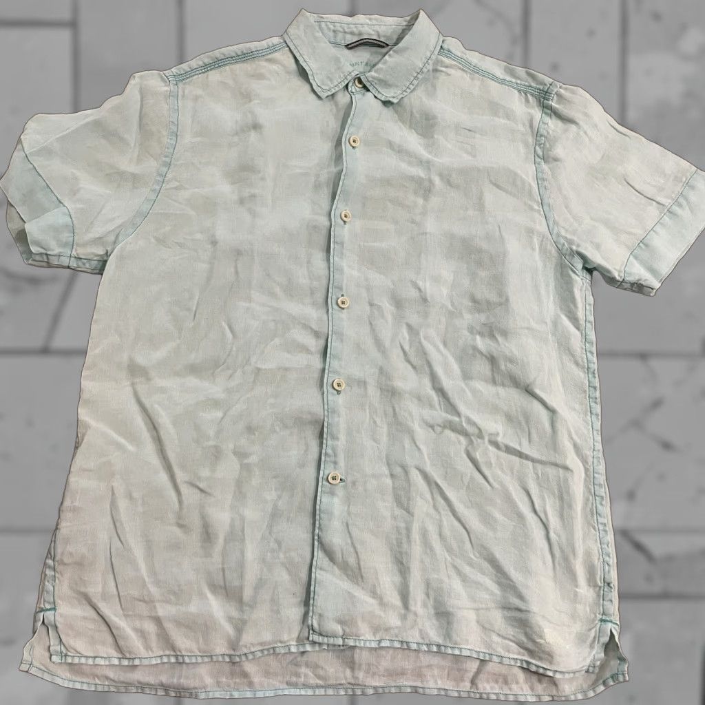 Tommy Bahama VINTAGE Tommy Bahama Relax 100% Linen Blue Shirt Mens L Short Sleeve Button-Down Shirt Size US L / EU 52-54 / 3 - 1 Thumbnail