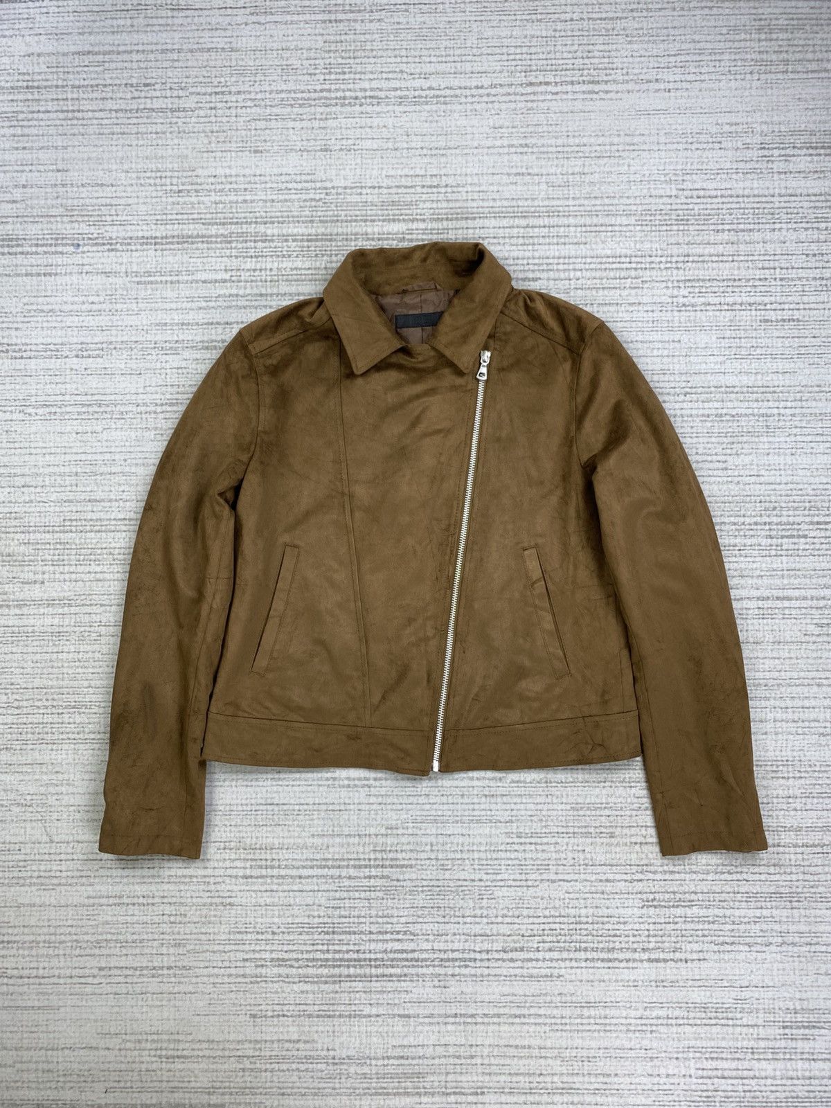 Japanese Brand × Uniqlo × Vintage Vintage Uniqlo Suede Leather Double Collar Suede Jacket Size US M / EU 48-50 / 2 - 1 Thumbnail