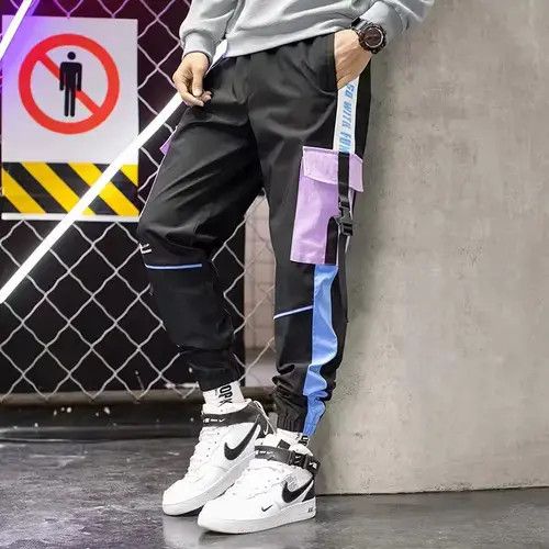 Jean Big Pockets Ribbons Hiphop Cargo Pants Size US 28 / EU 44 - 4 Thumbnail
