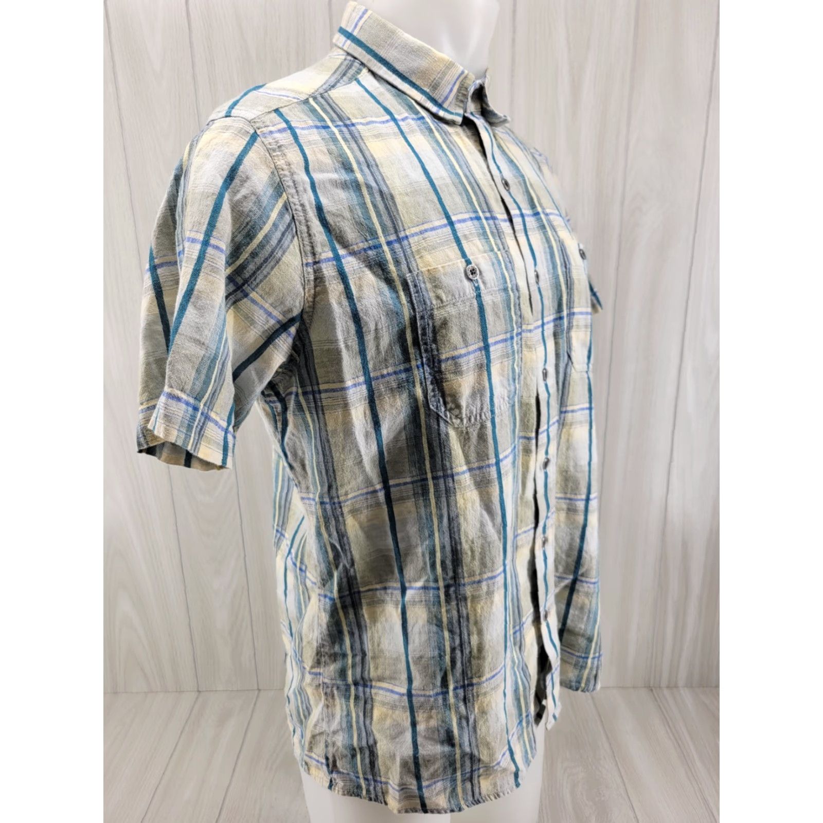 Vintage Kuhl Button-Up Shirt Mens Large White Blue Plaid Short Sleeve Size US L / EU 52-54 / 3 - 4 Thumbnail