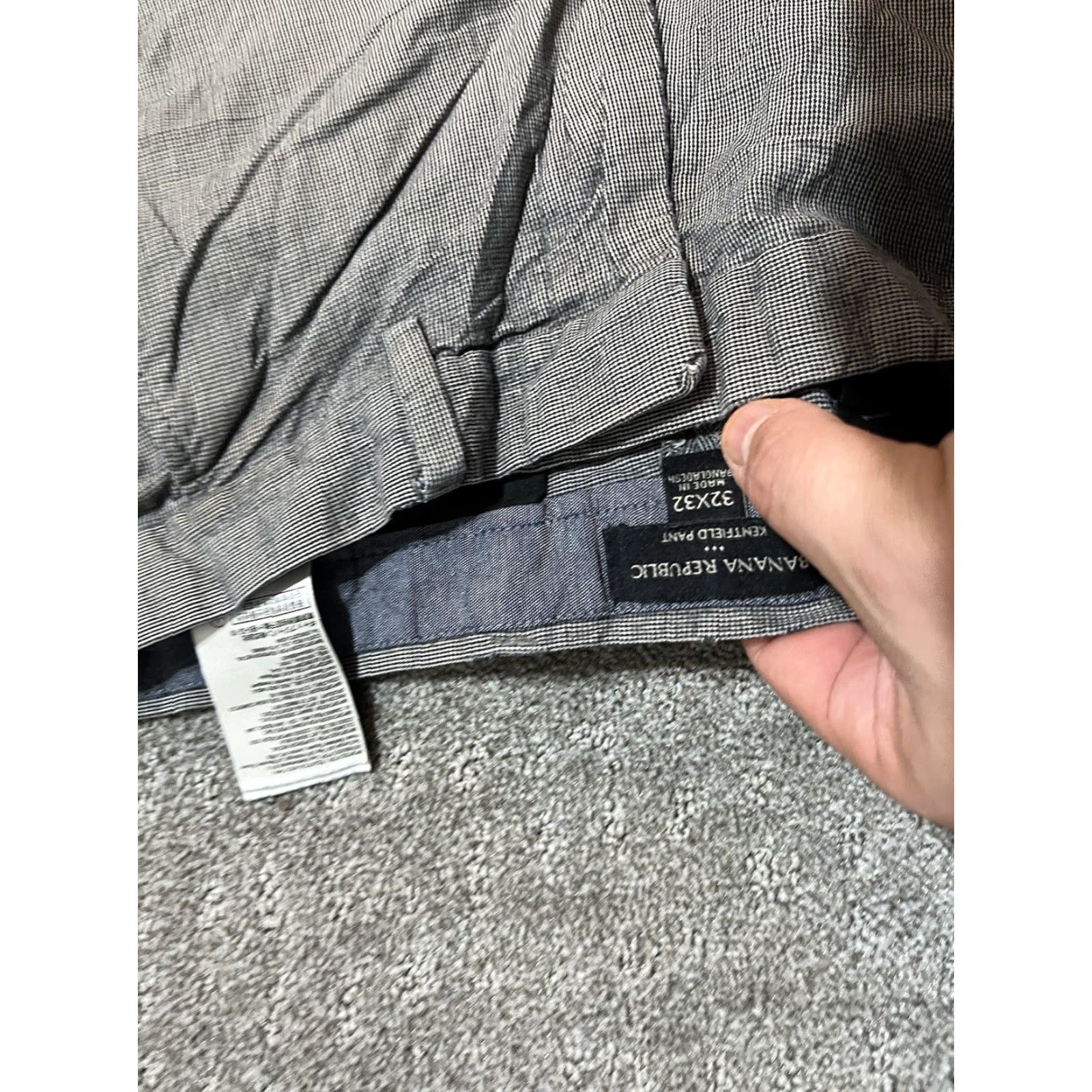 Banana Republic Banana Republic Kentfield Pant Chino Straight Fit 32x32 Gray Plaid Men's Regular Pants Size US 32 / EU 48 - 5 Thumbnail