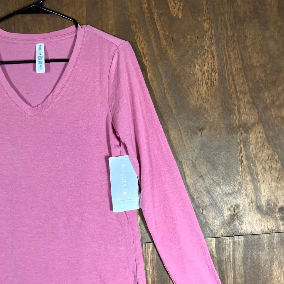 Athleta Athleta Shirt Womens Pink Essentials V Neck Lightweight Long Sleeve Stretch XS Size XS / US 0-2 / IT 36-38 - 5 Thumbnail