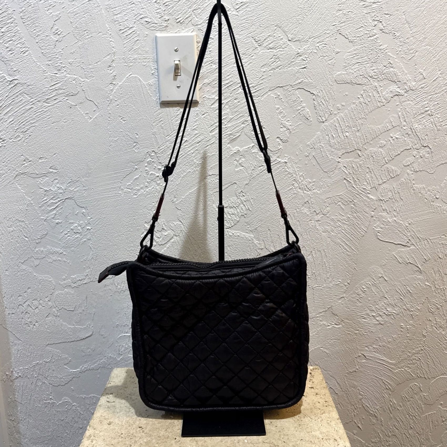 MZ Wallace MZ Wallace Metro Crossbody Purse Medium Quilt Lightweight Black Travel Nylon Organizer Adjustable Strap Women Size ONE SIZE - 4 Thumbnail