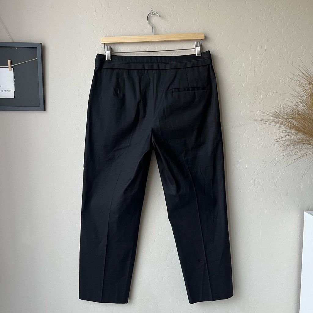 The Row The Row Black Mid Rise Straight Leg Cropped Cotton Trouser P Size 28" / US 6 / IT 42 - 7 Thumbnail