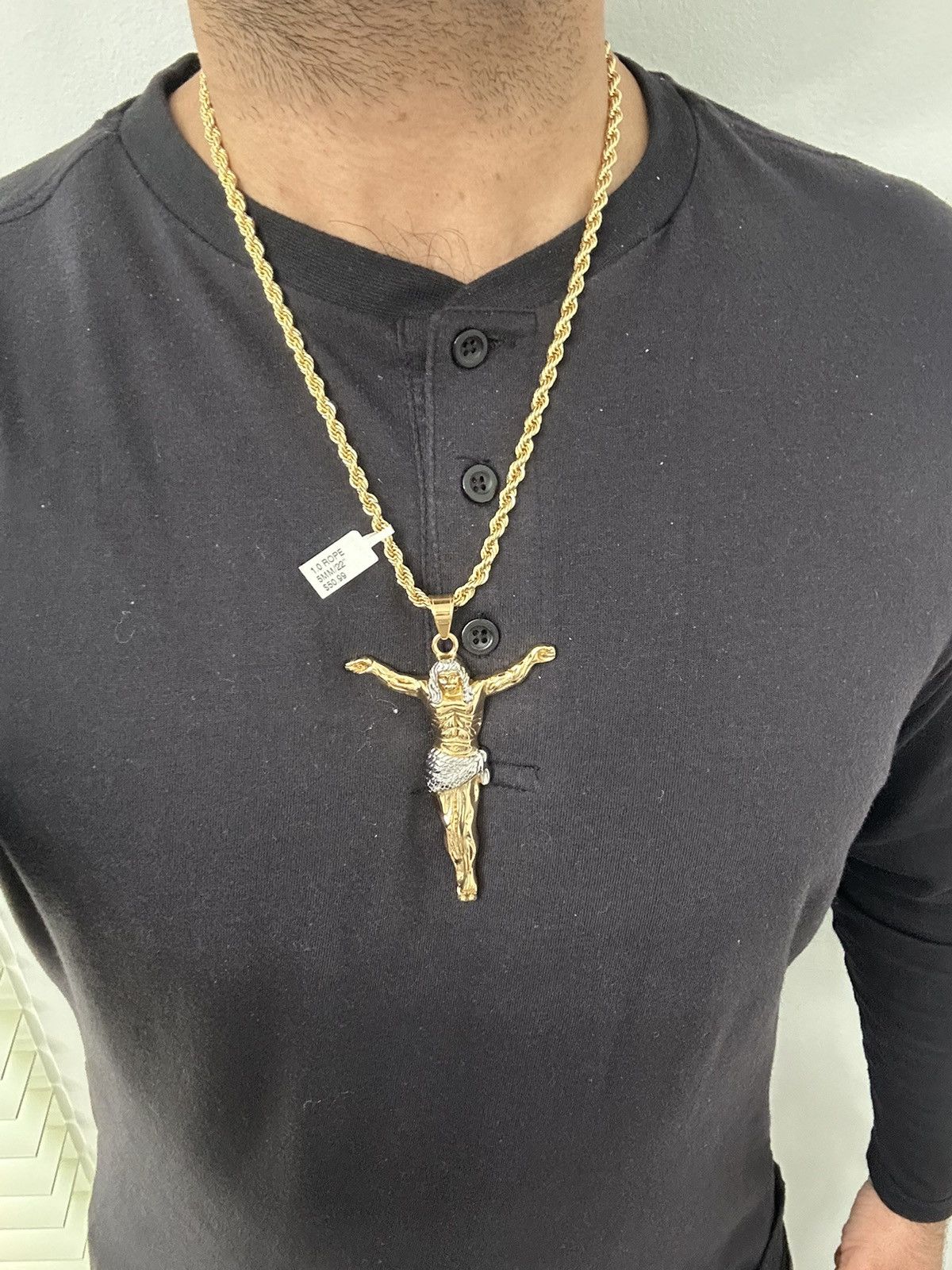 Other New gold plated jesus pendant and chain Size ONE SIZE - 12 Thumbnail