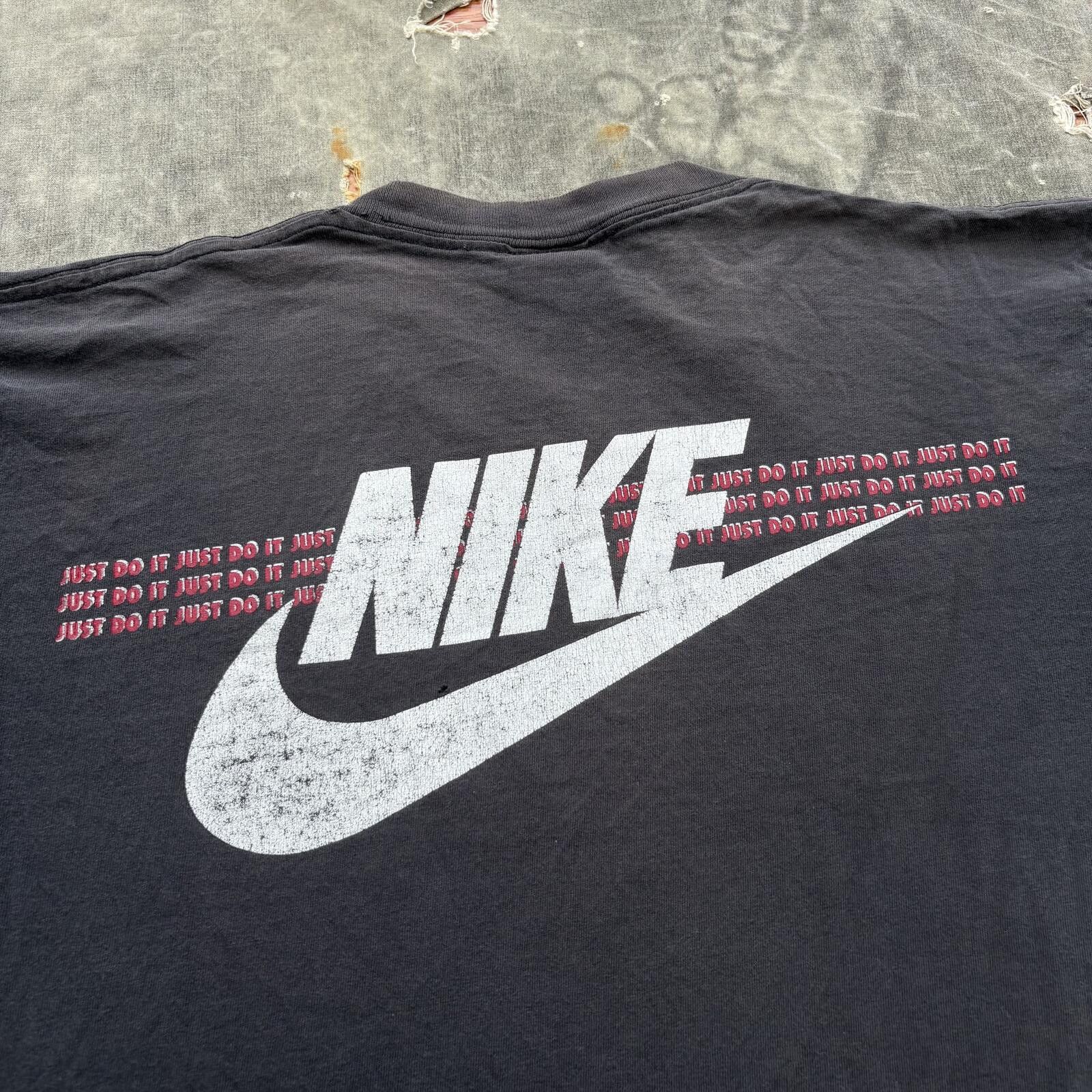 Nike Vintage 90s Faded Nike Just Do It Double Sided Sports Shirt Size US M / EU 48-50 / 2 - 6 Thumbnail