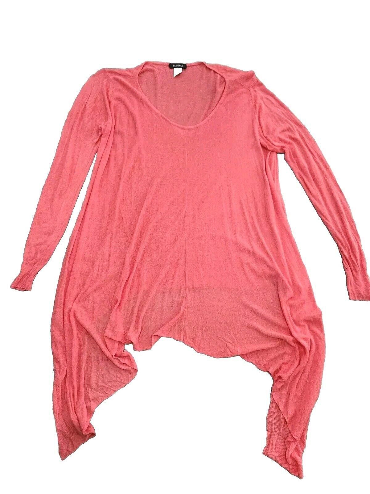 Designer Kerisma Sweater Top Medium Coral Pink Assymetrical Hem Size M / US 6-8 / IT 42-44 - 1 Thumbnail