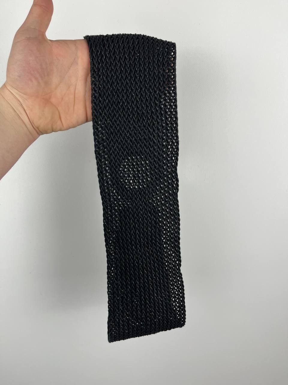 OSKA OSKA Black Woven Elastic Stretch Belt Size 2 Lagenlook Size ONE SIZE - 2 Thumbnail