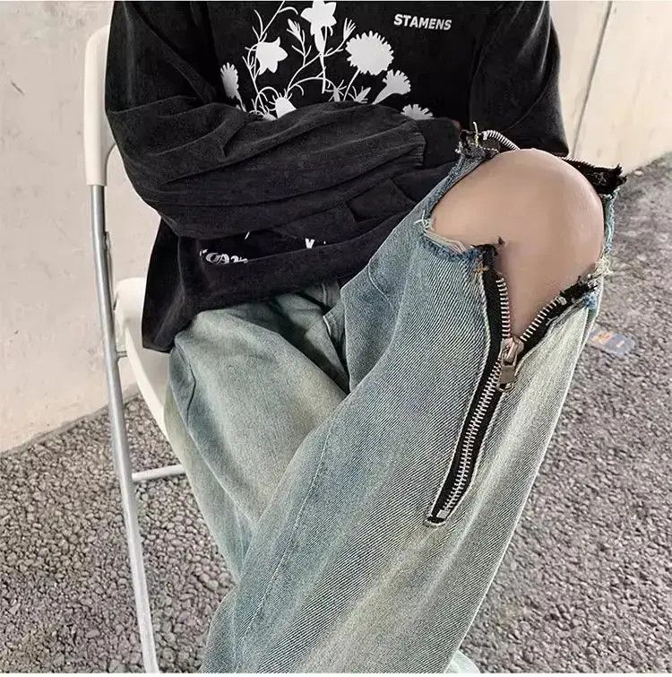 Japanese Brand Hip hop retro distressed jeans Size US 32 / EU 48 - 1 Thumbnail