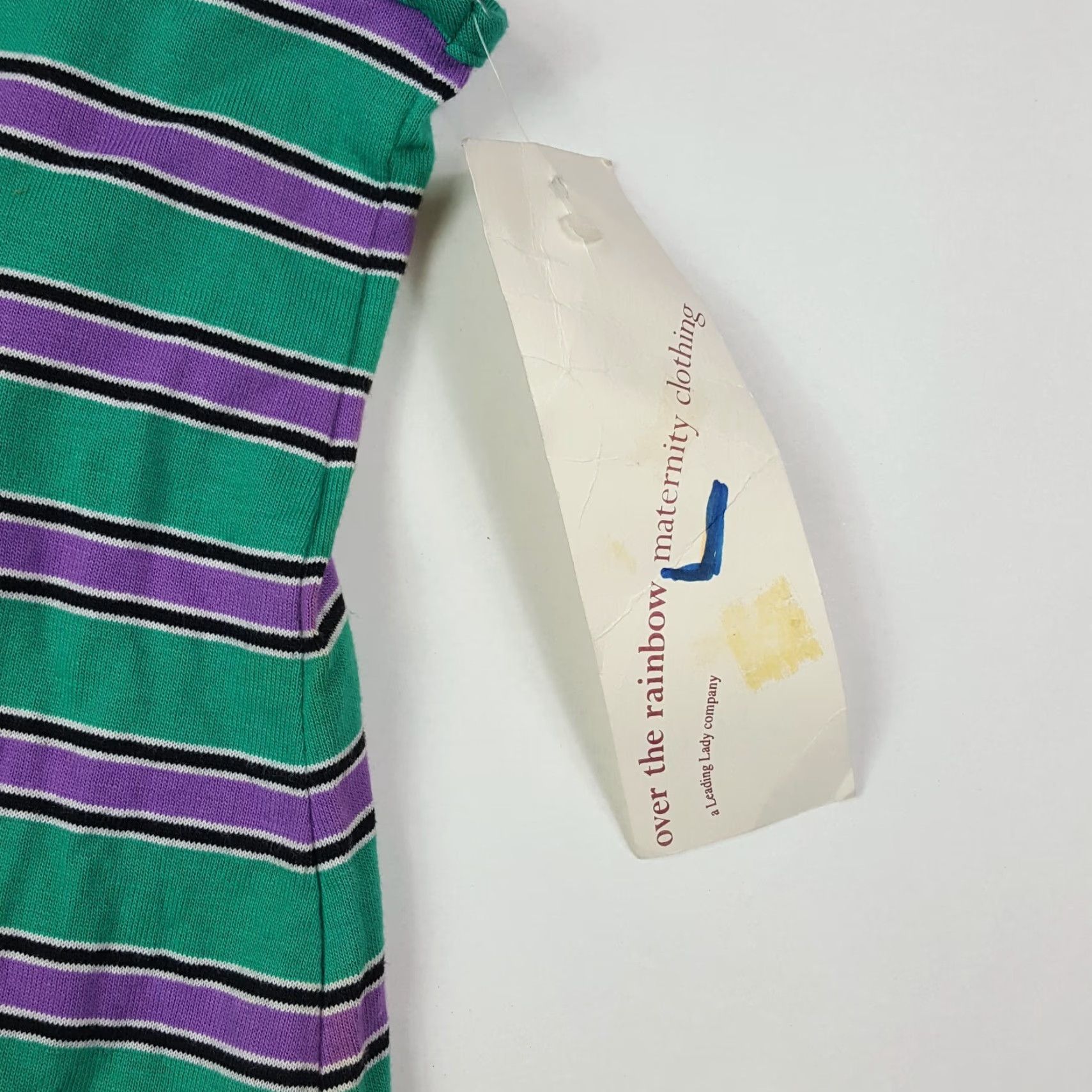 Vintage VINTAGE Over the Rainbow Womens Petite Sleeveless Tank T Shirt Top 80s Striped Crew Neck Cotton Summer Casual Size S / US 4 / IT 40 - 2 Thumbnail